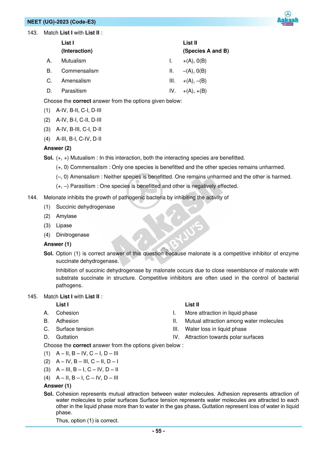 NEET 2023 Question Paper E3 - Page 55