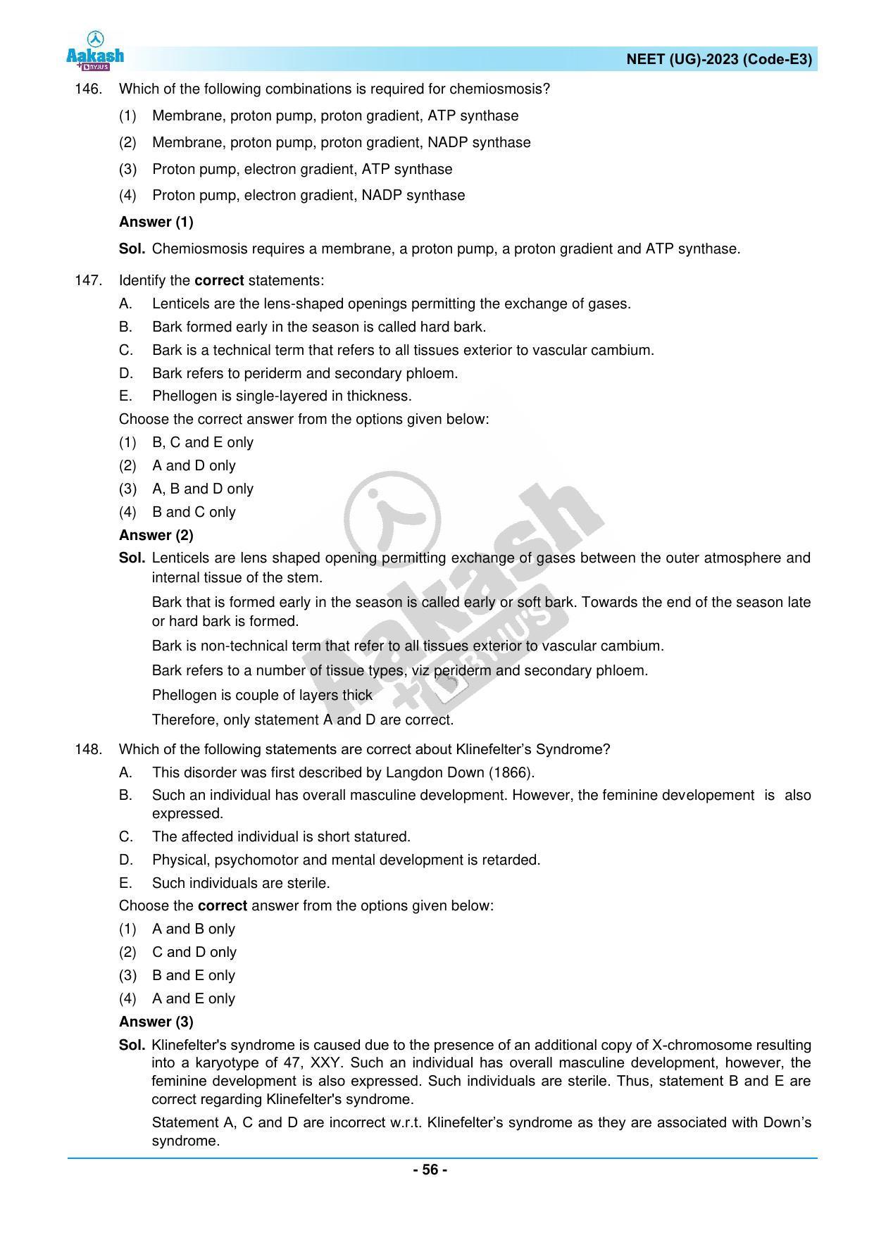 NEET 2023 Question Paper E3 - Page 56