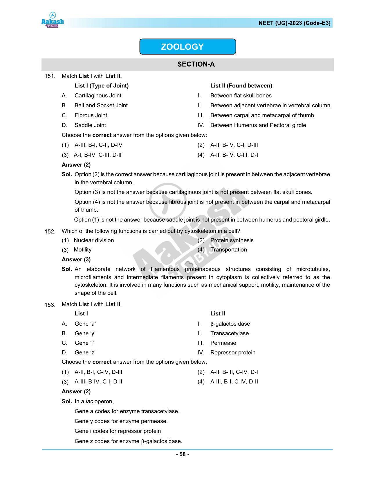 NEET 2023 Question Paper E3 - Page 58