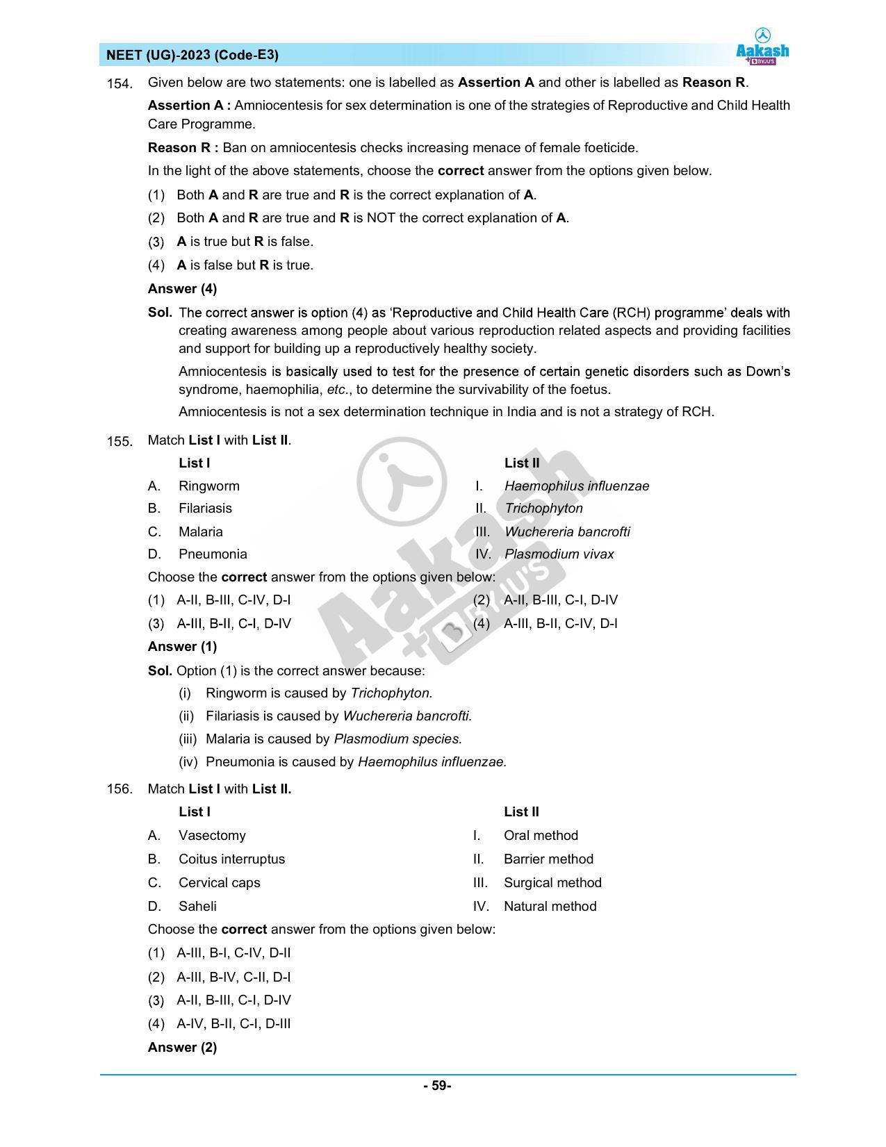NEET 2023 Question Paper E3 - Page 59