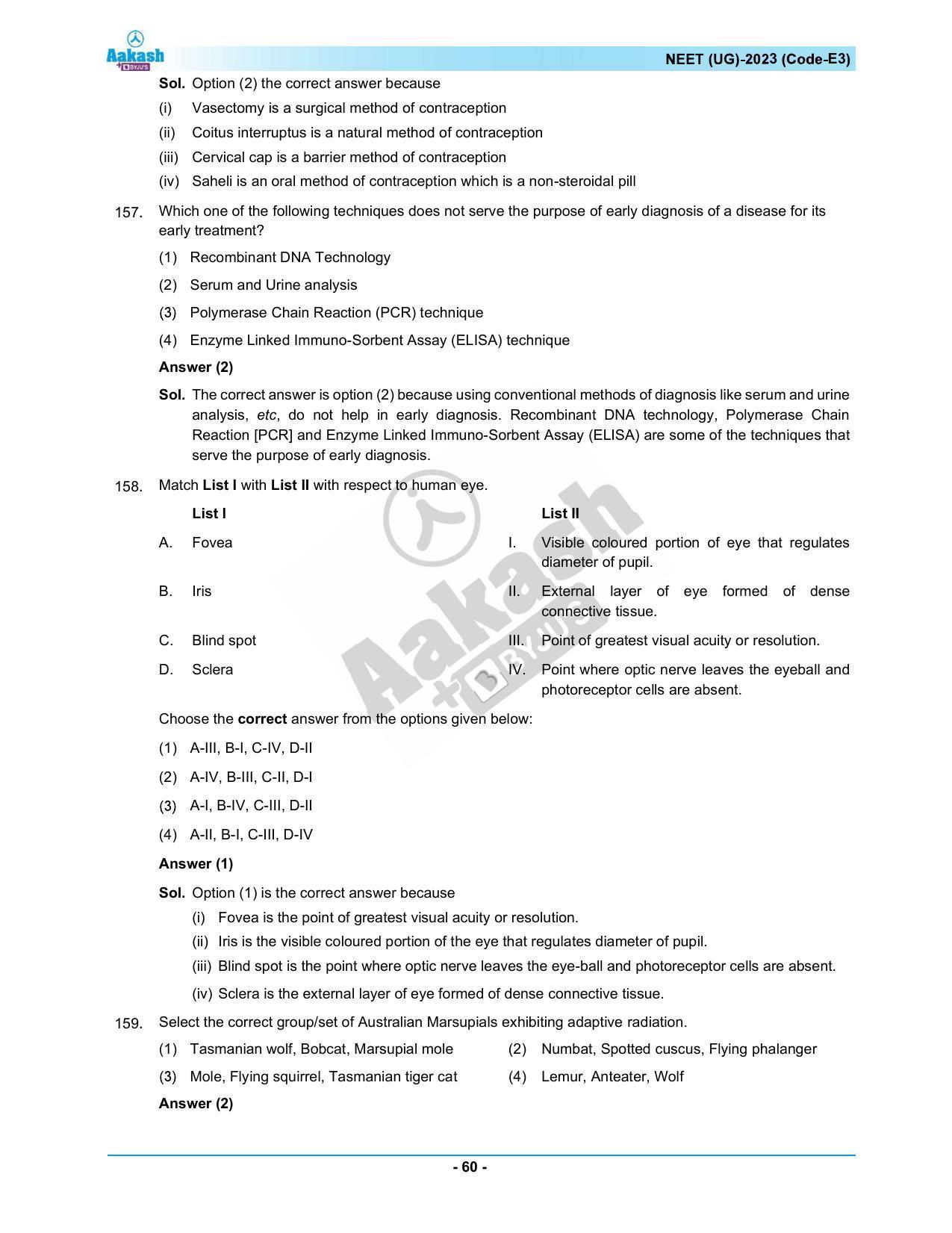 NEET 2023 Question Paper E3 - Page 60