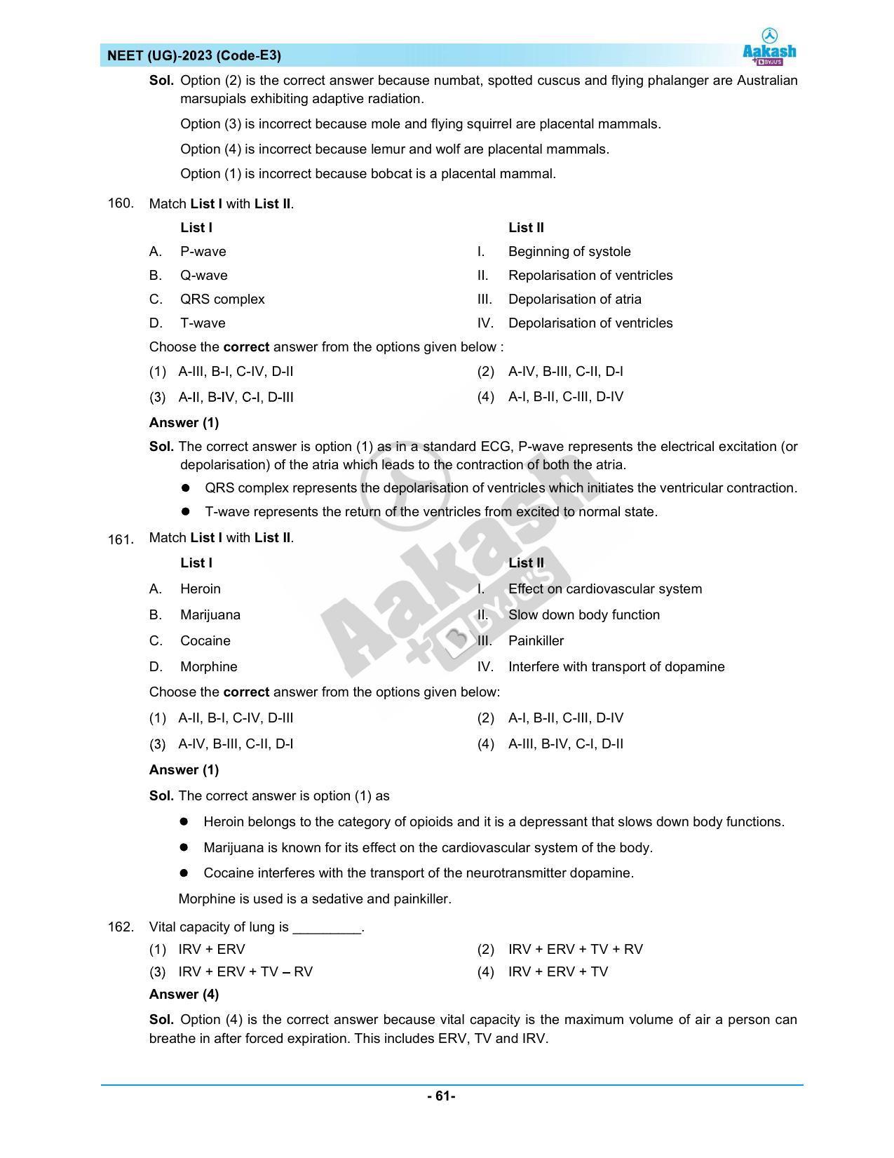 NEET 2023 Question Paper E3 - Page 61