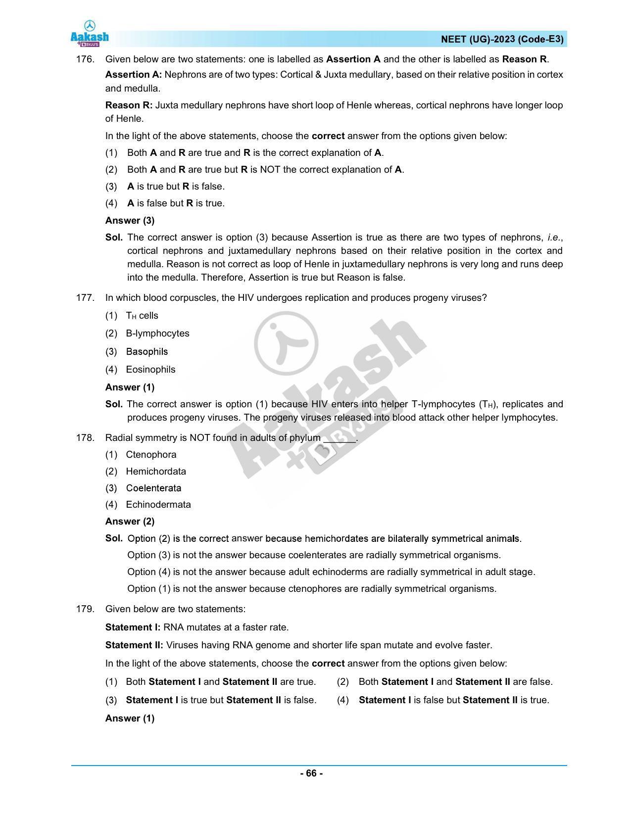 NEET 2023 Question Paper E3 - Page 66