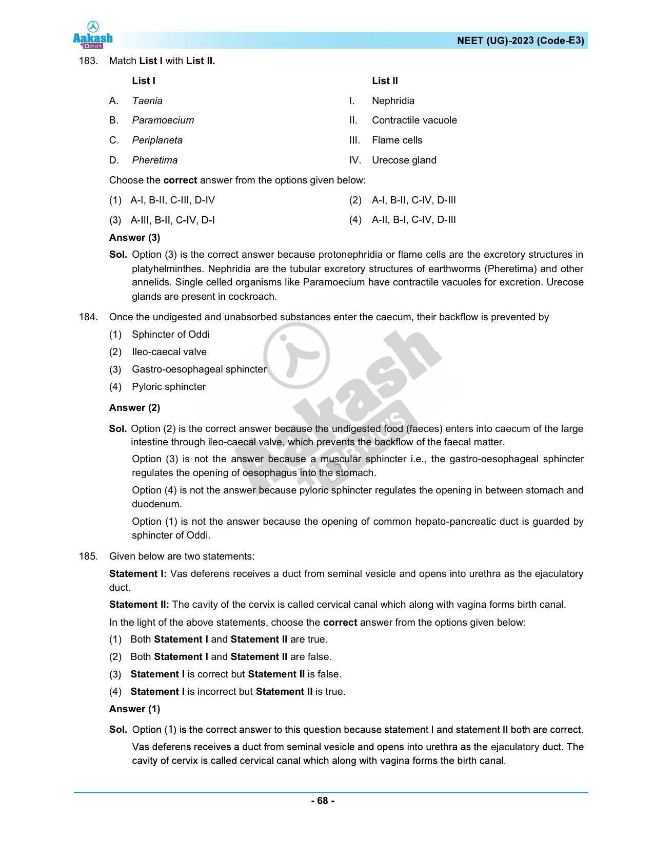 NEET 2023 Question Paper E3 - Page 68