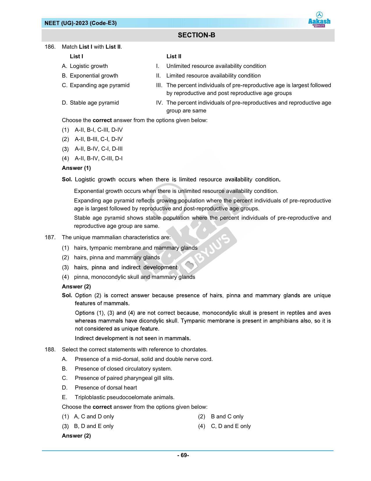 NEET 2023 Question Paper E3 - Page 69