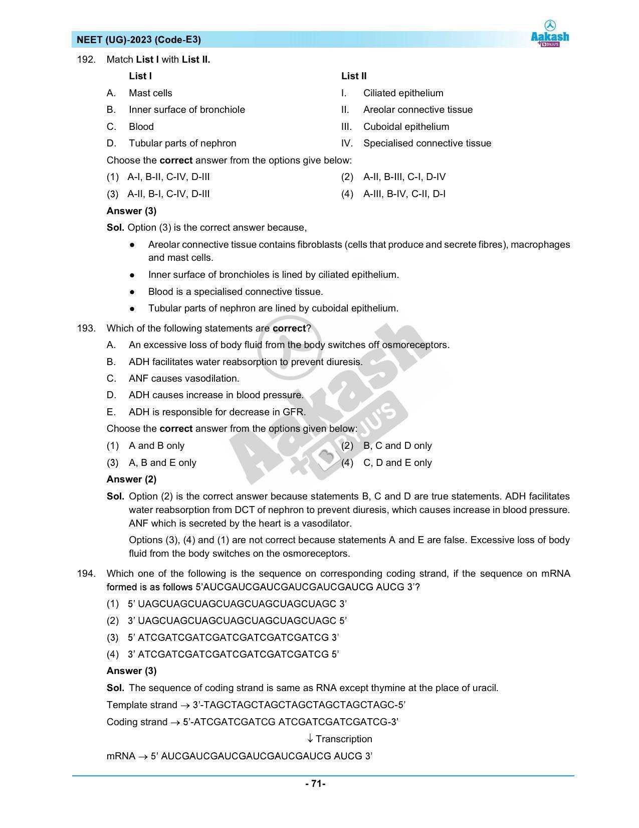 NEET 2023 Question Paper E3 - Page 71