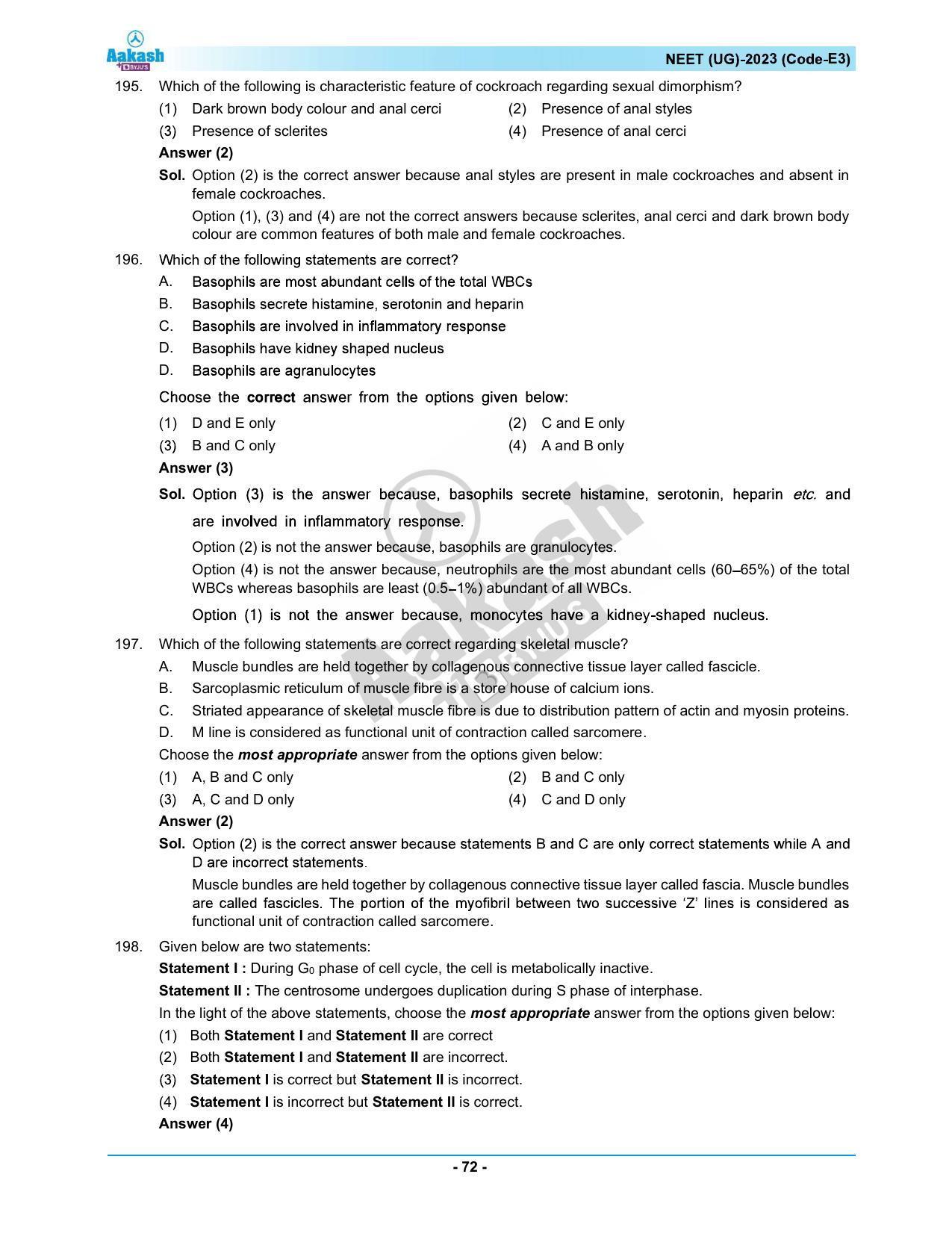 NEET 2023 Question Paper E3 - Page 72