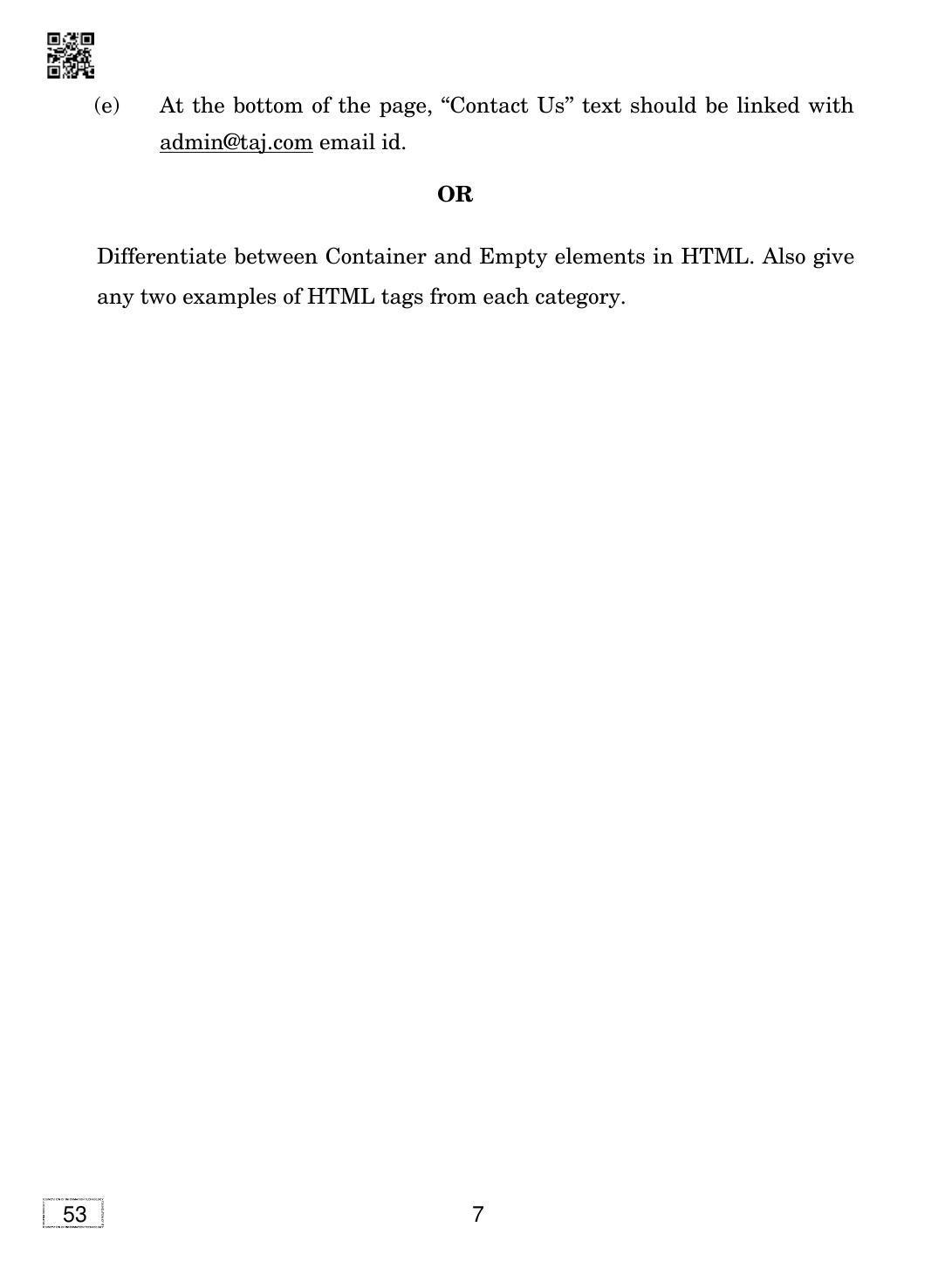 CBSE Class 10 53 FOUNDATION OF INFORMATION TECHNOLOGY 2019 Question Paper - Page 7