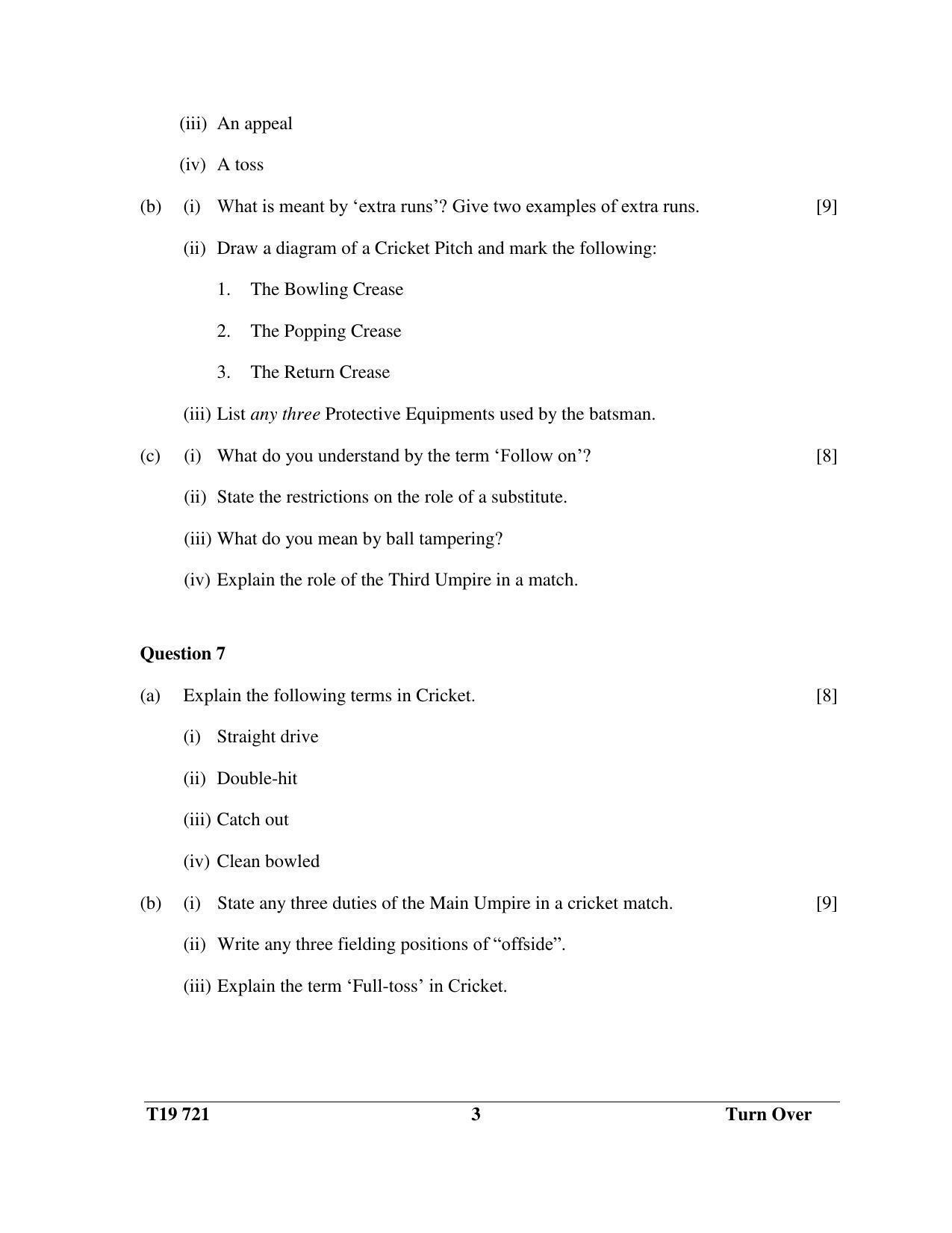 ICSE Class 10 Physical Education 2019 Question Paper - Page 3