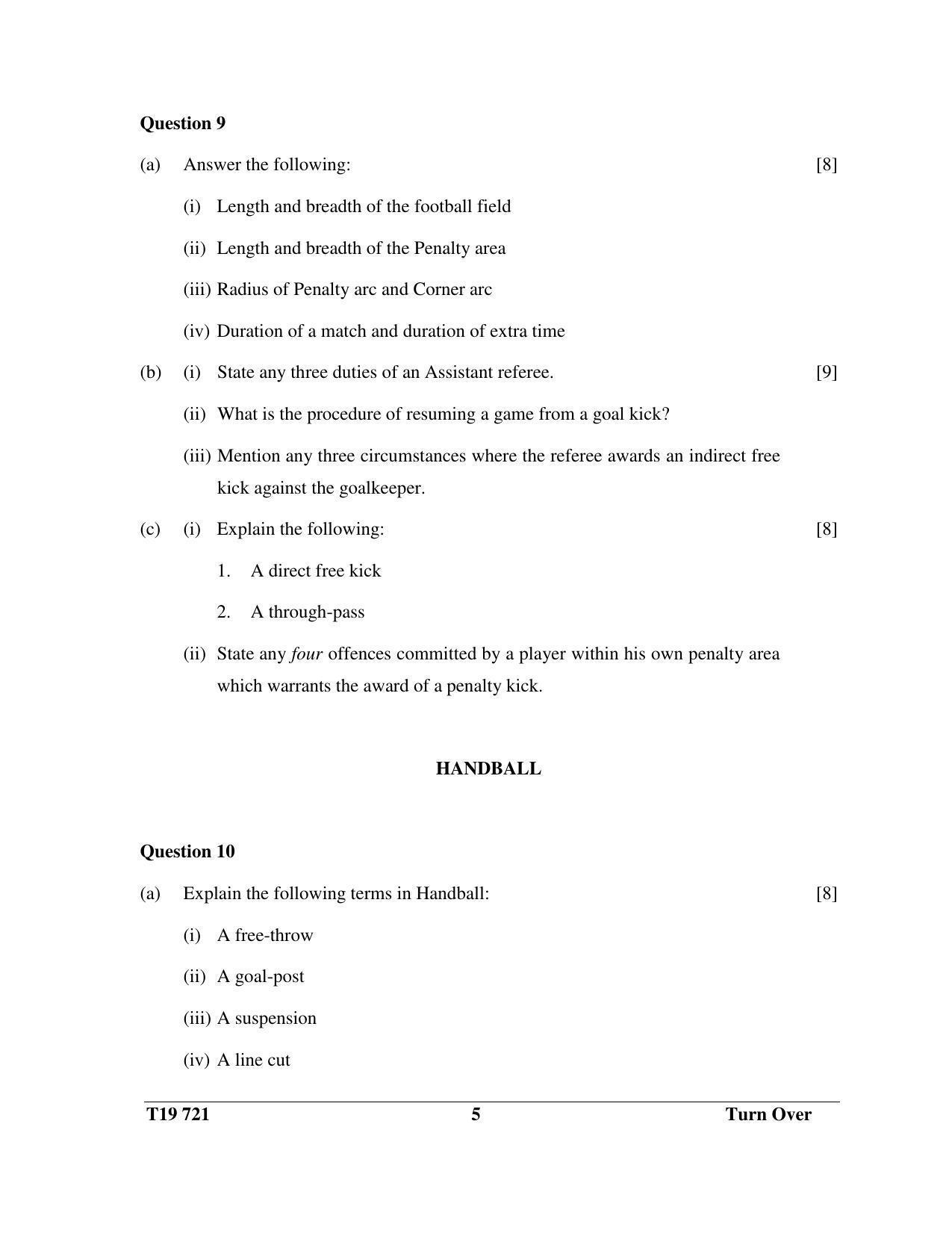ICSE Class 10 Physical Education 2019 Question Paper - Page 5