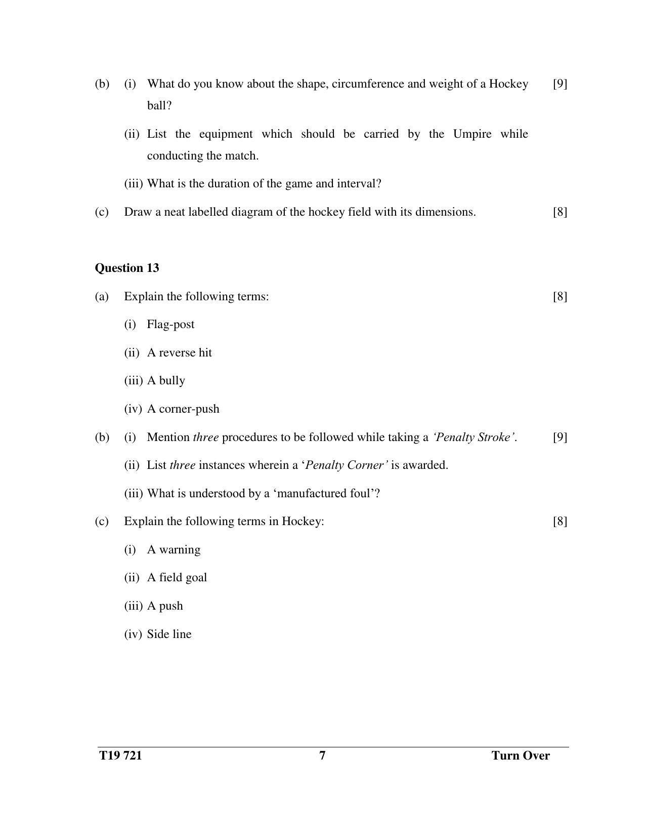 ICSE Class 10 Physical Education 2019 Question Paper - Page 7