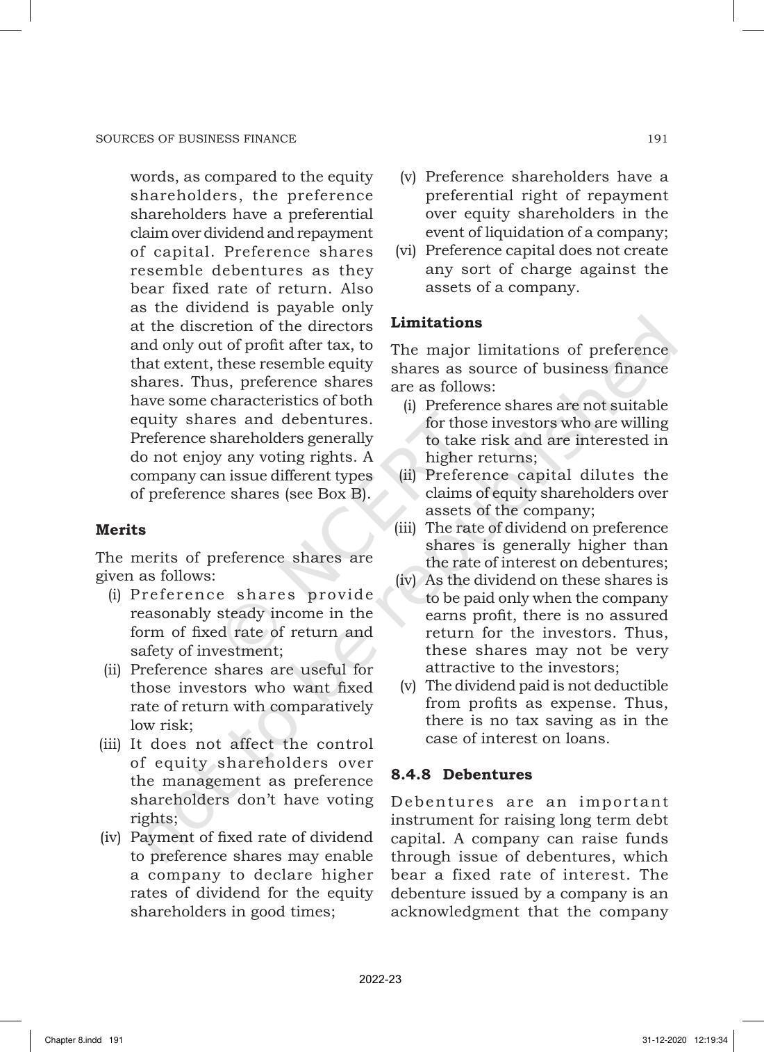 NCERT Book for Class 11 Business Studies Chapter 8 Sources of Business Finance - Page 14