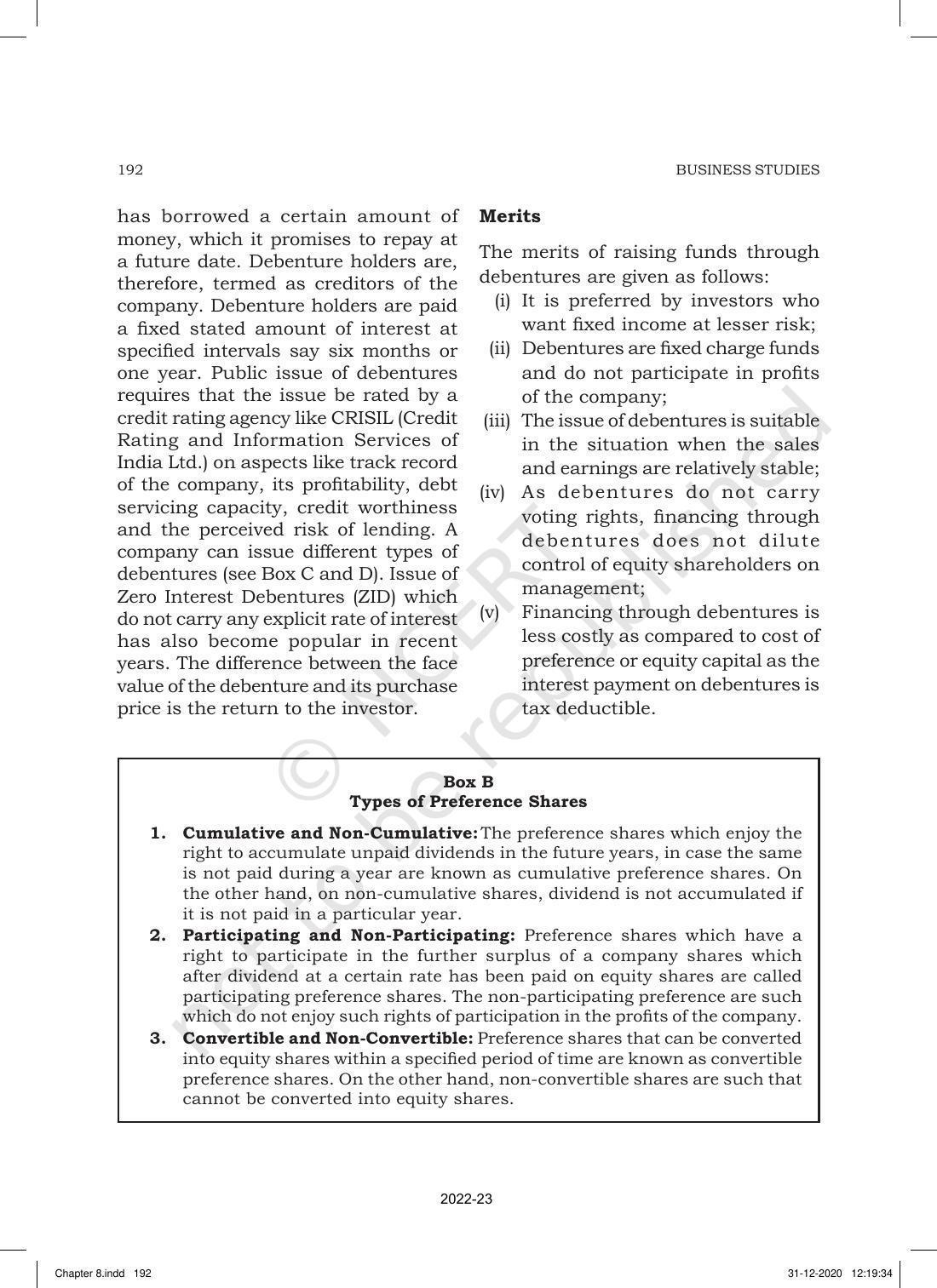 NCERT Book for Class 11 Business Studies Chapter 8 Sources of Business Finance - Page 15