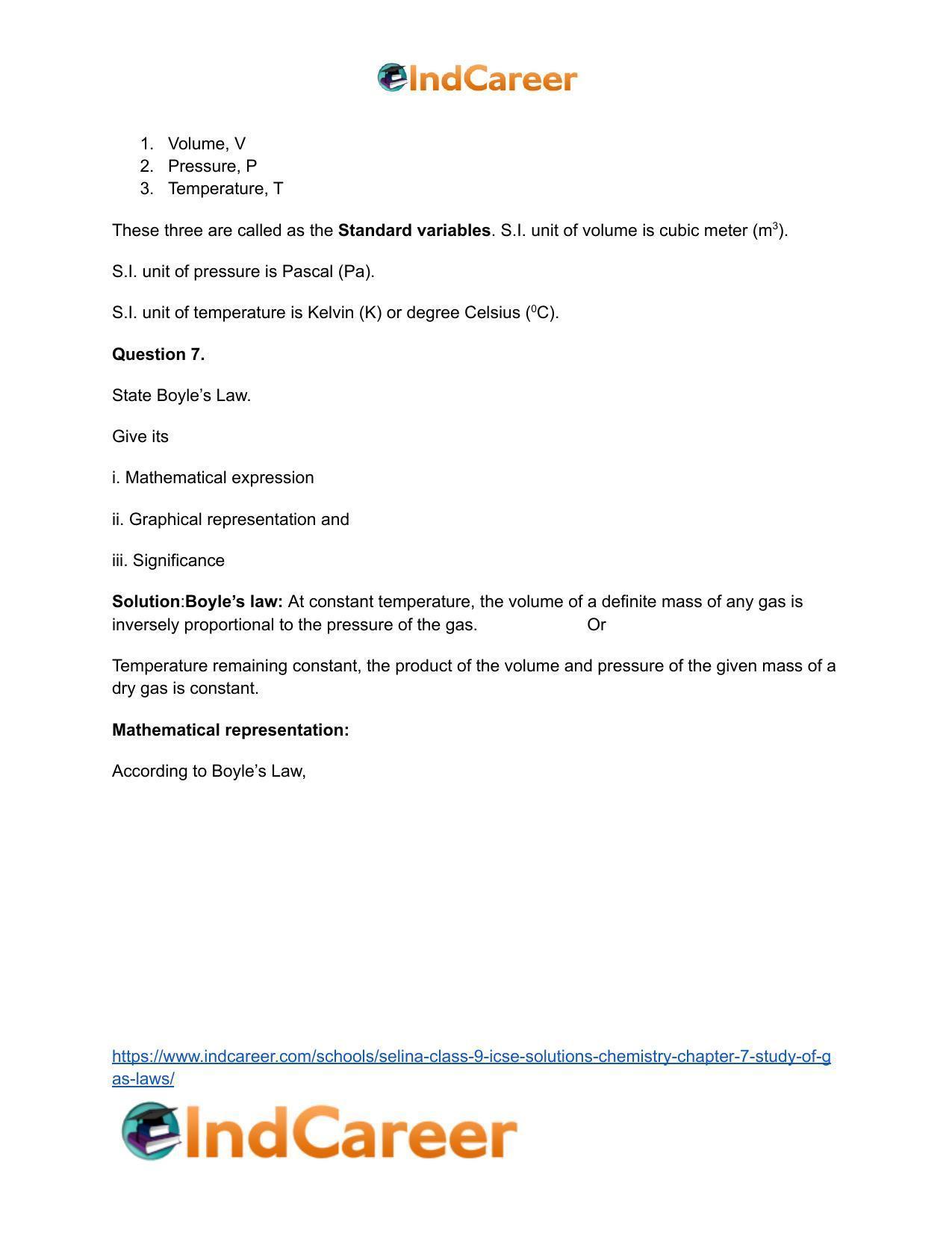 Selina Class 9 ICSE Solutions Chemistry : Chapter 7- Study of Gas Laws - Page 5