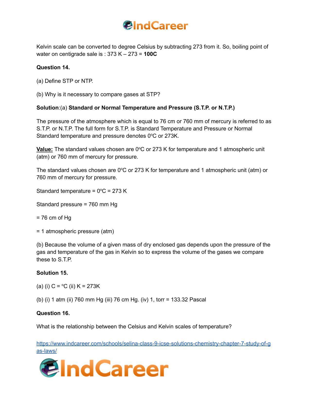 Selina Class 9 ICSE Solutions Chemistry : Chapter 7- Study of Gas Laws - Page 13