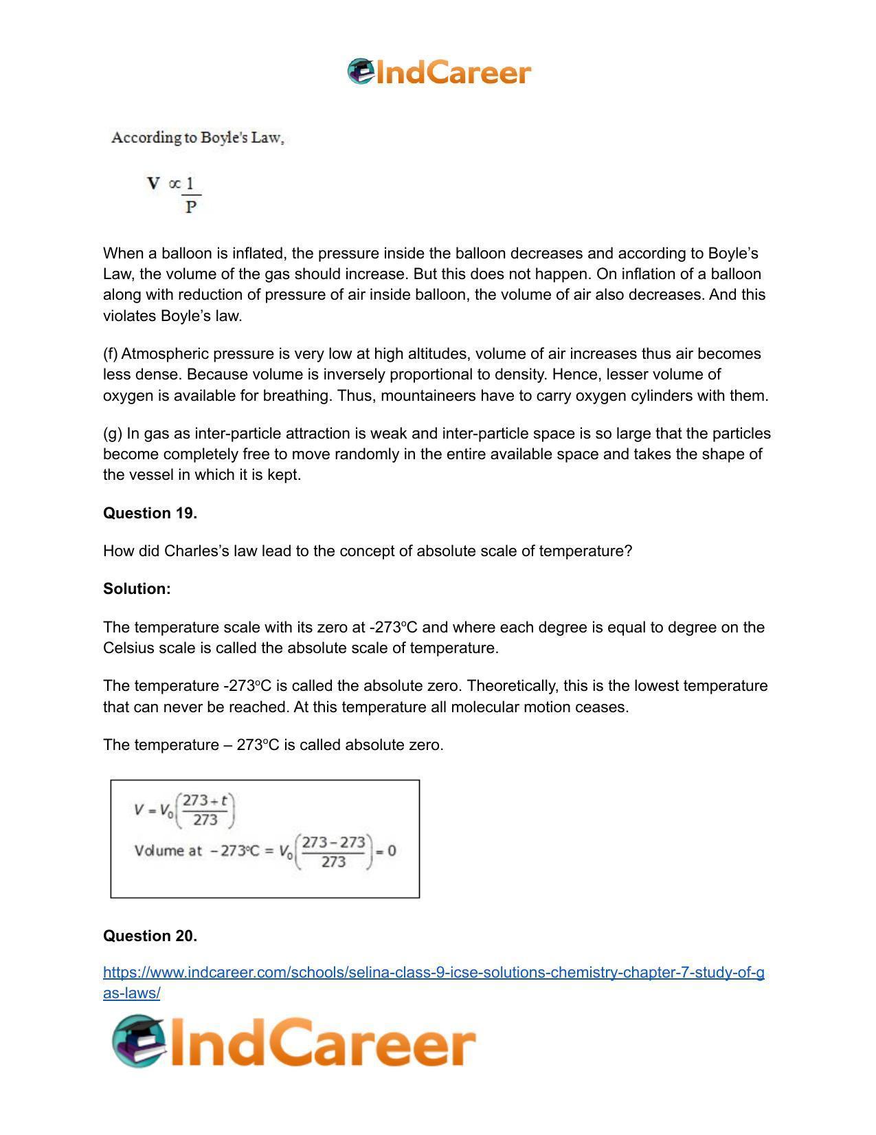 Selina Class 9 ICSE Solutions Chemistry : Chapter 7- Study of Gas Laws - Page 16