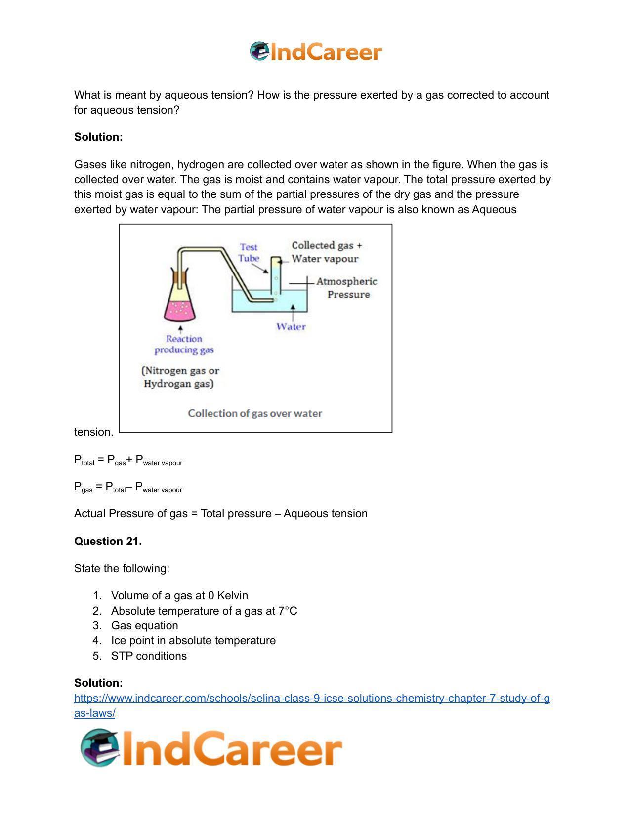 Selina Class 9 ICSE Solutions Chemistry : Chapter 7- Study of Gas Laws - Page 17