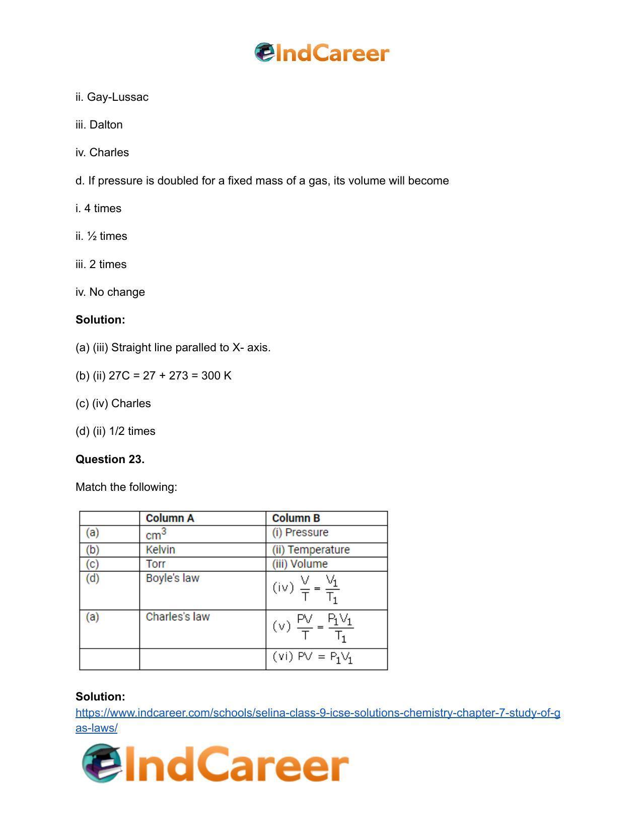 Selina Class 9 ICSE Solutions Chemistry : Chapter 7- Study of Gas Laws - Page 19