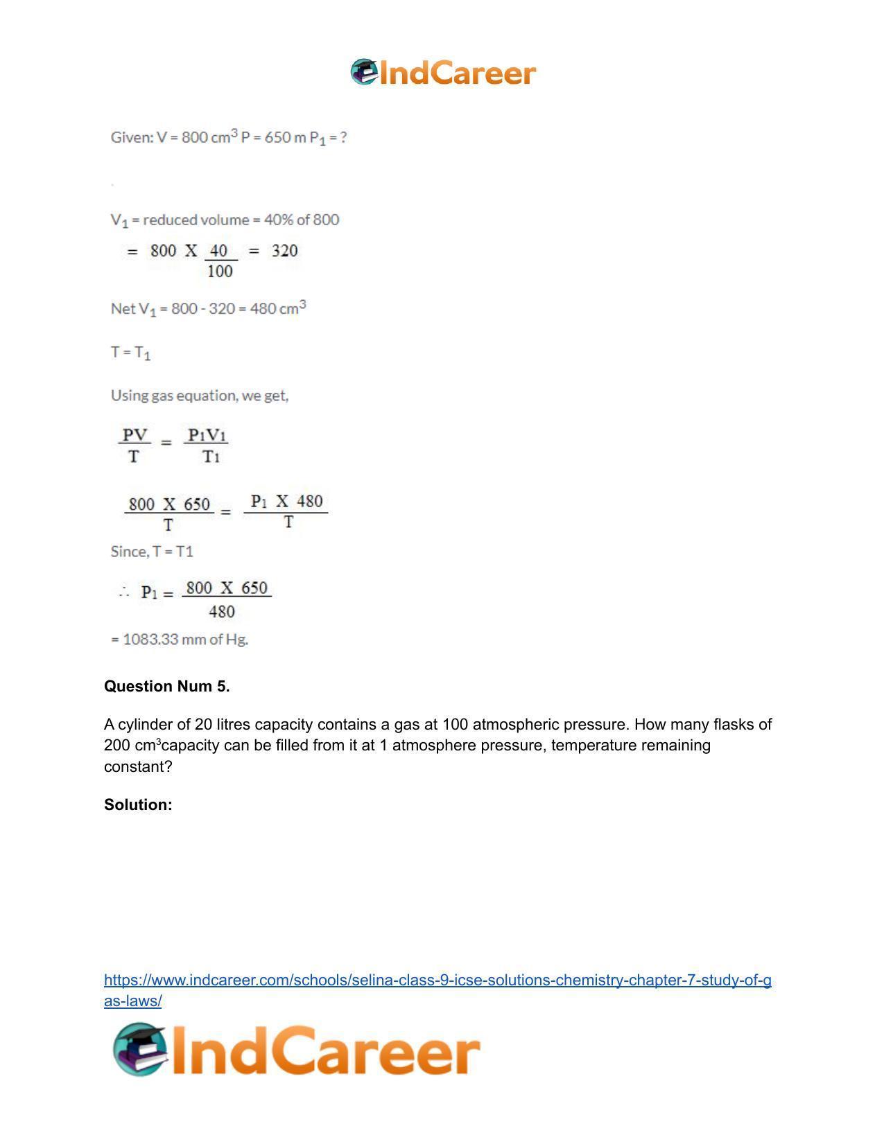 Selina Class 9 ICSE Solutions Chemistry : Chapter 7- Study of Gas Laws - Page 26