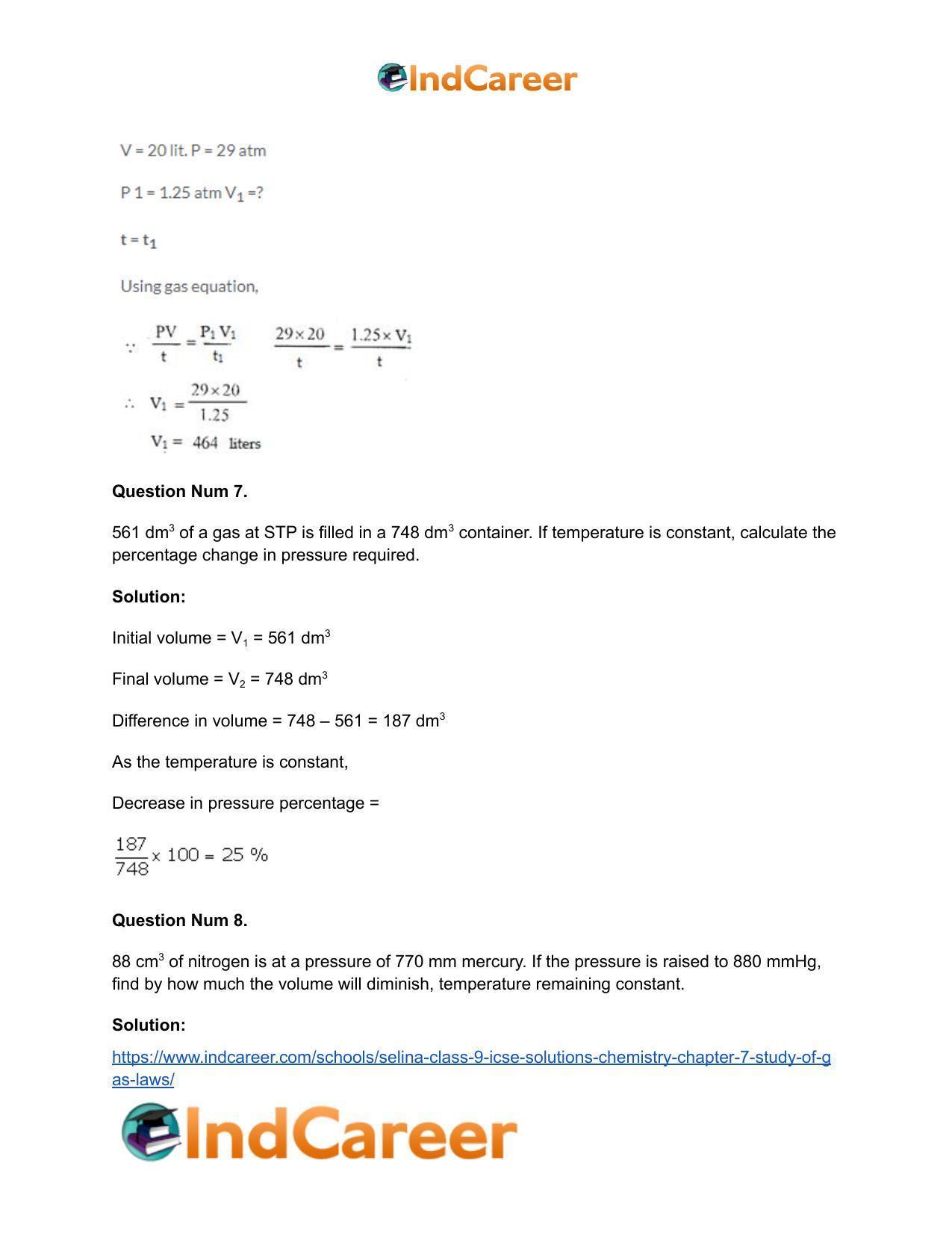 Selina Class 9 ICSE Solutions Chemistry : Chapter 7- Study of Gas Laws - Page 28