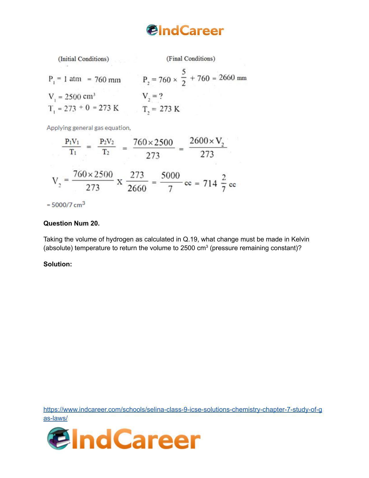 Selina Class 9 ICSE Solutions Chemistry : Chapter 7- Study of Gas Laws - Page 40