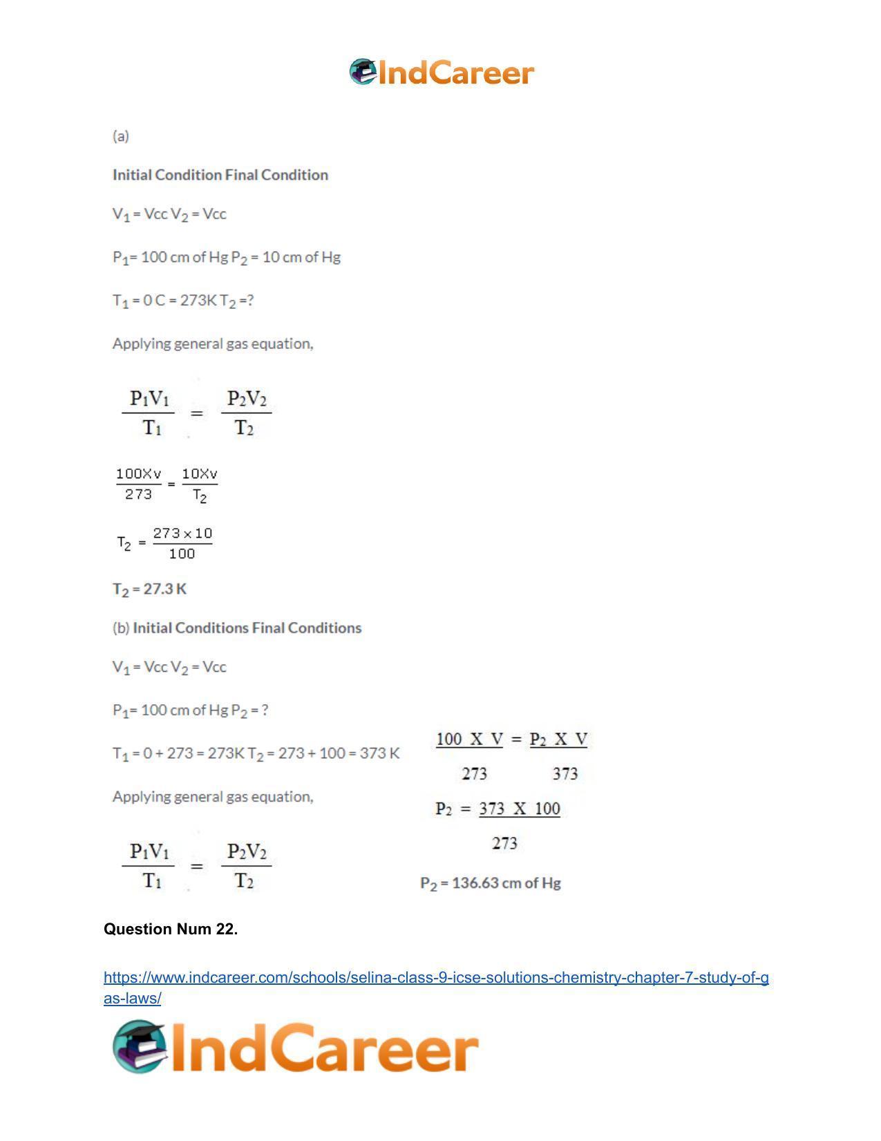 Selina Class 9 ICSE Solutions Chemistry : Chapter 7- Study of Gas Laws - Page 42