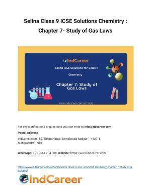 Selina Class 9 ICSE Solutions Chemistry : Chapter 7- Study of Gas Laws