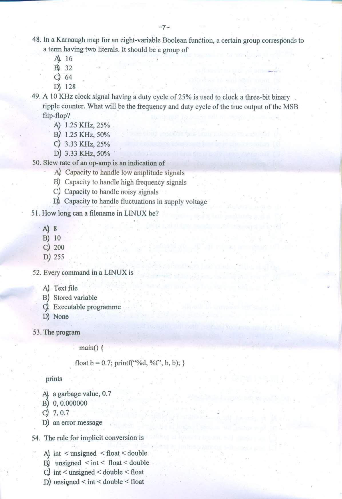 PULEET 2014 Question Paper with Answer Key - Page 8
