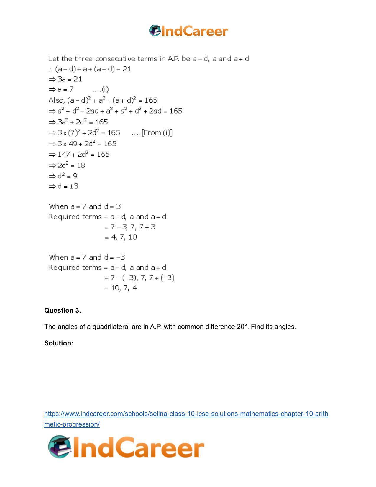 Selina Class 10 ICSE Solutions Mathematics : Chapter 10- Arithmetic Progression - Page 44
