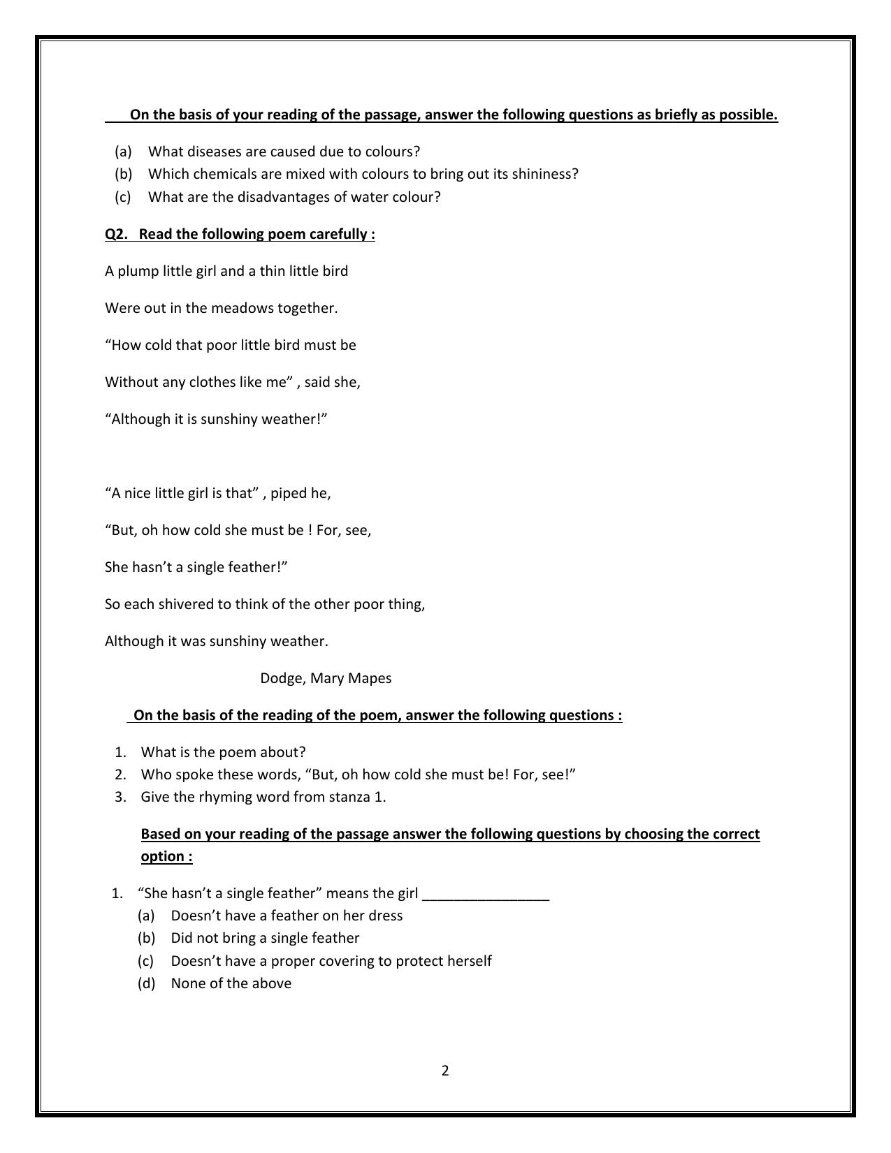 CBSE Worksheets for Class 6 English Assignment 5 - Page 2