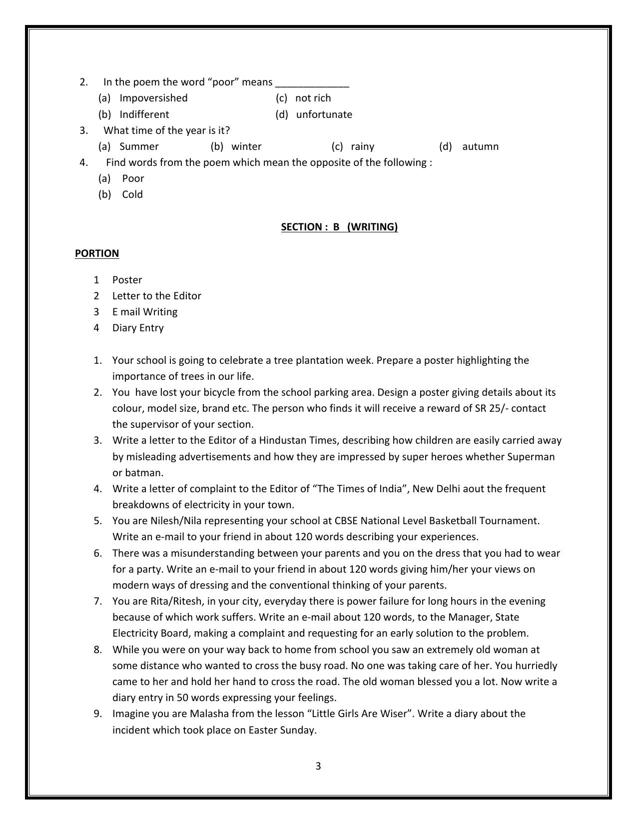 CBSE Worksheets for Class 6 English Assignment 5 - Page 3