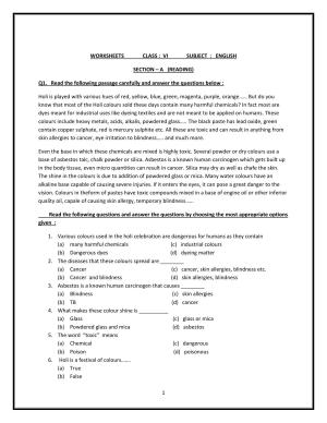 CBSE Worksheets for Class 6 English Assignment 5