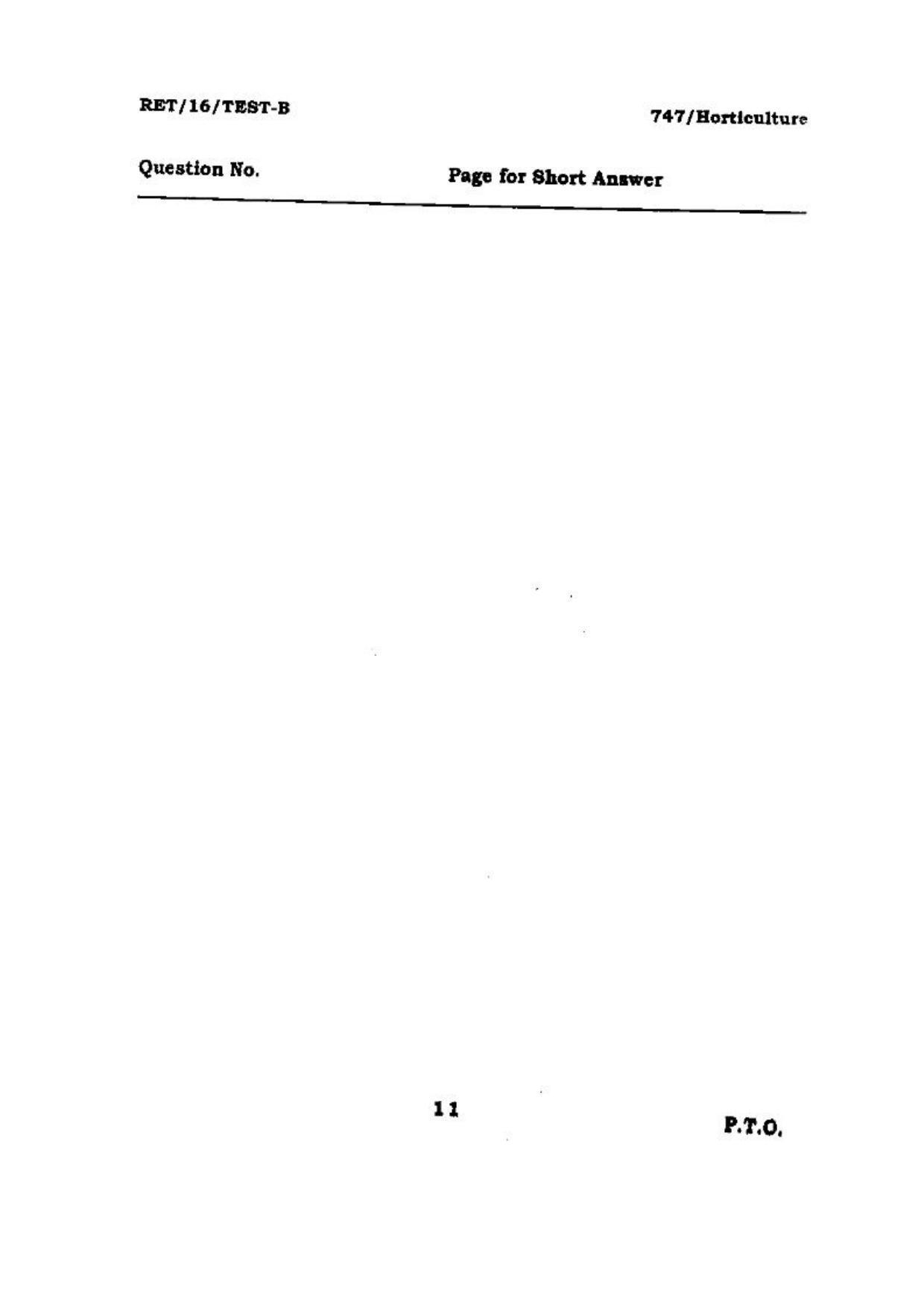 BHU RET (Agriculture) Horticulture 2016 Question Paper - Page 11