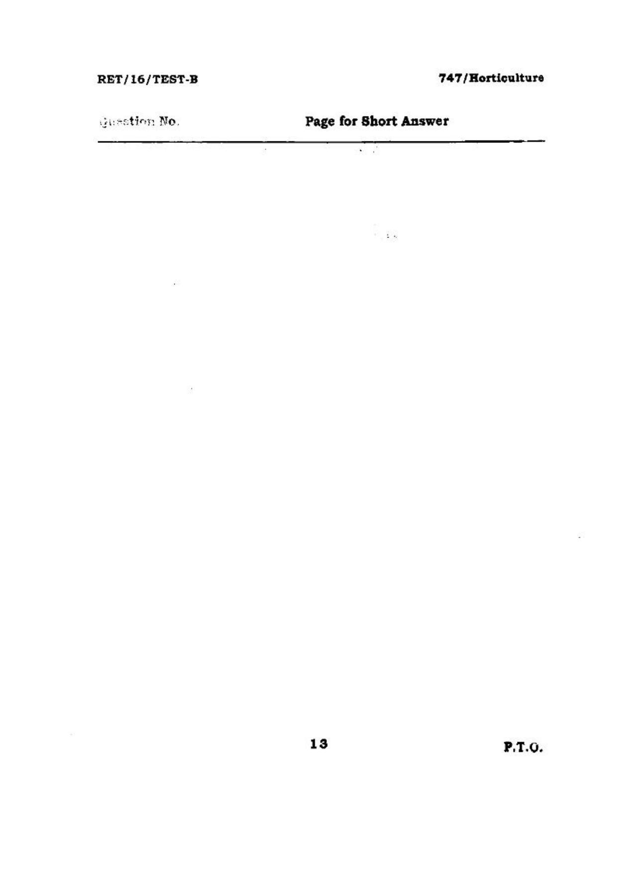 BHU RET (Agriculture) Horticulture 2016 Question Paper - Page 13