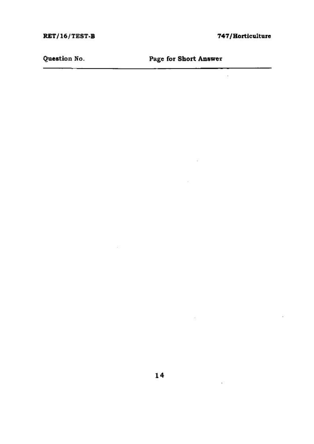BHU RET (Agriculture) Horticulture 2016 Question Paper - Page 14