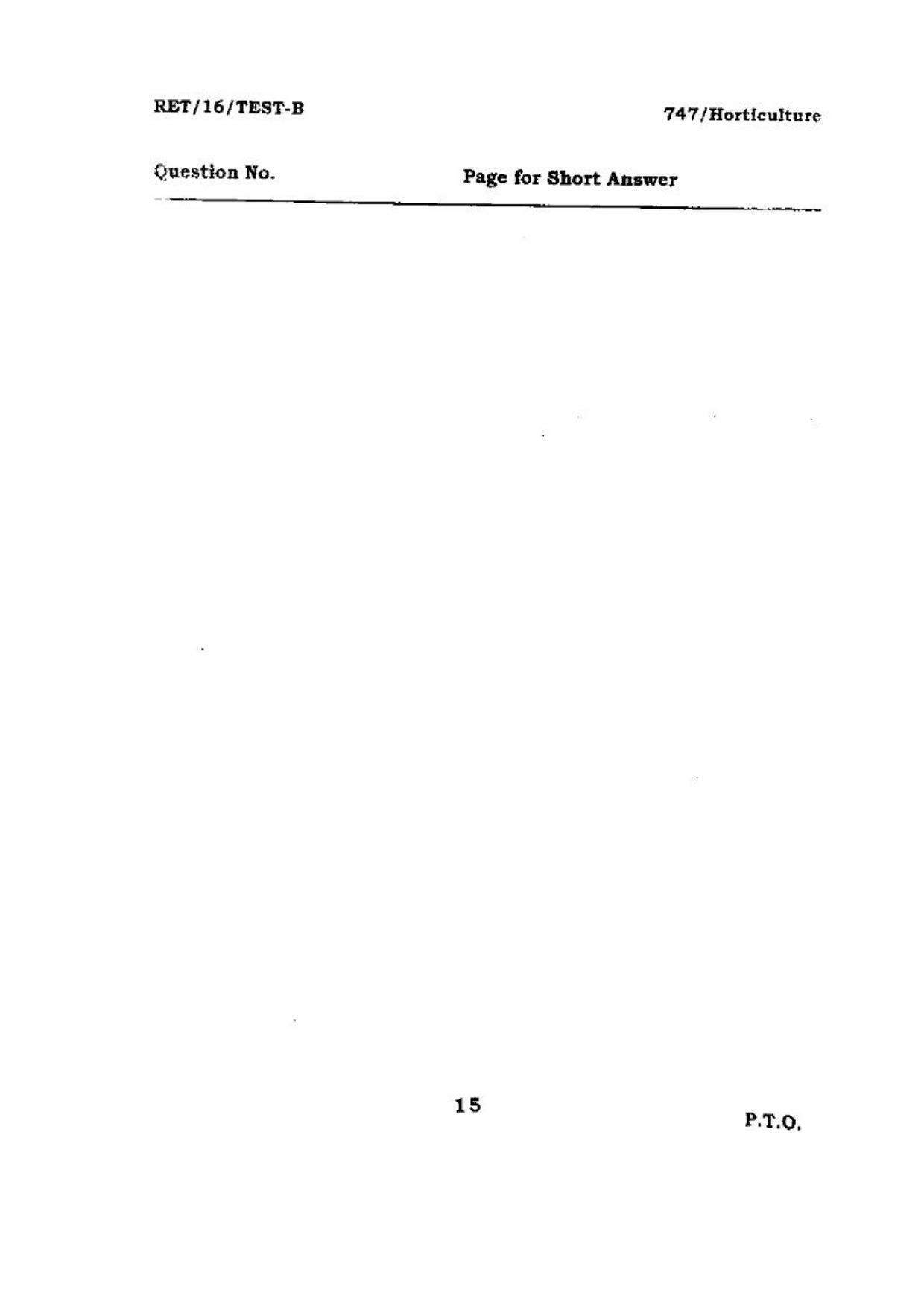 BHU RET (Agriculture) Horticulture 2016 Question Paper - Page 15