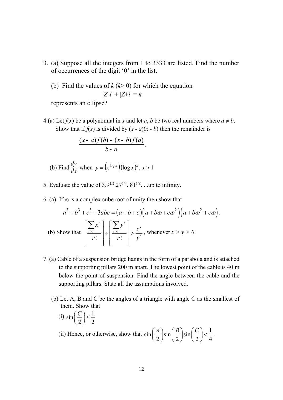 ISI Admission Test M.Tech (QROR) PQB 2016 Sample Paper - Page 13