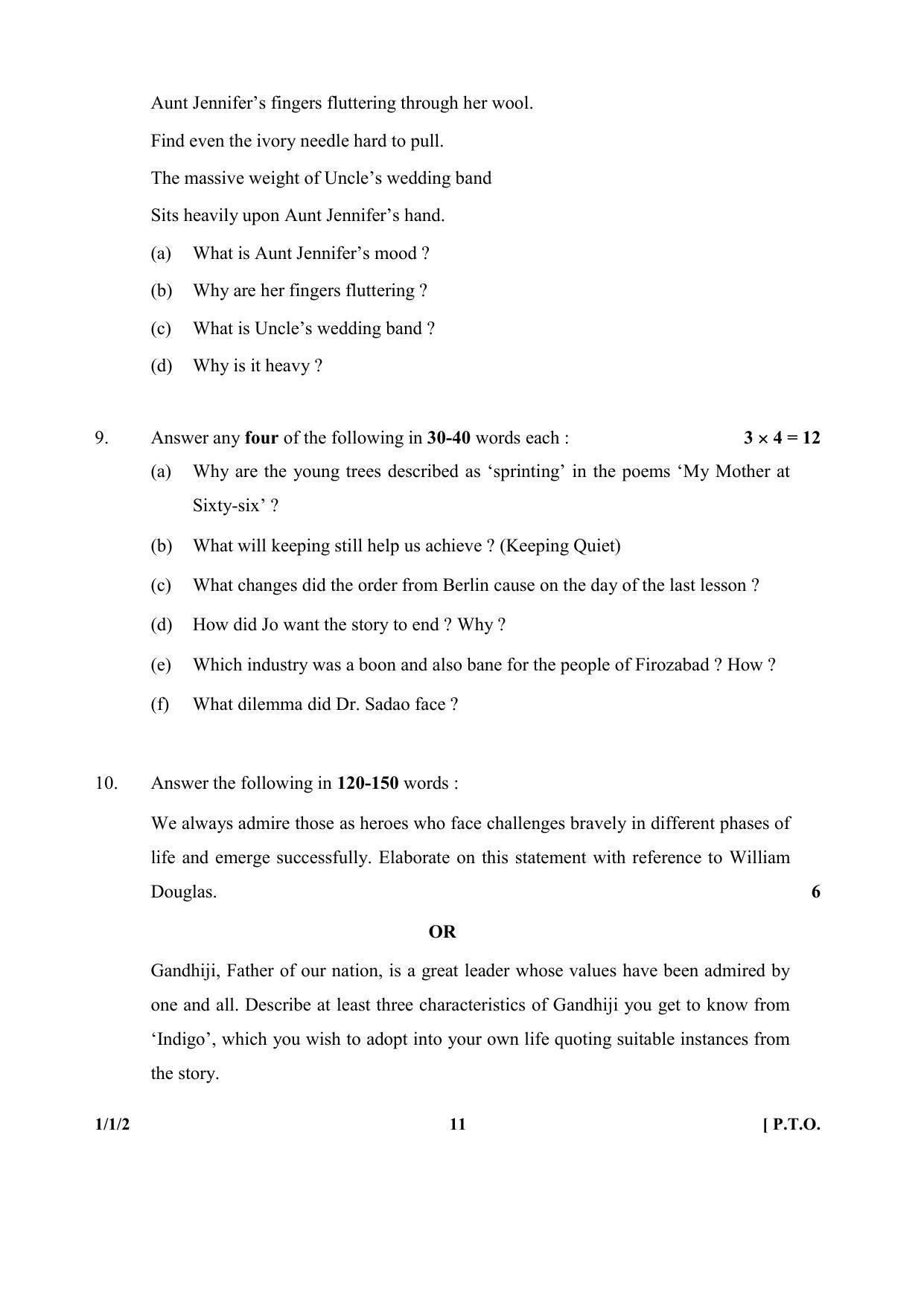 CBSE Class 12 1-1-2 (English) 2017-comptt Question Paper - Page 11