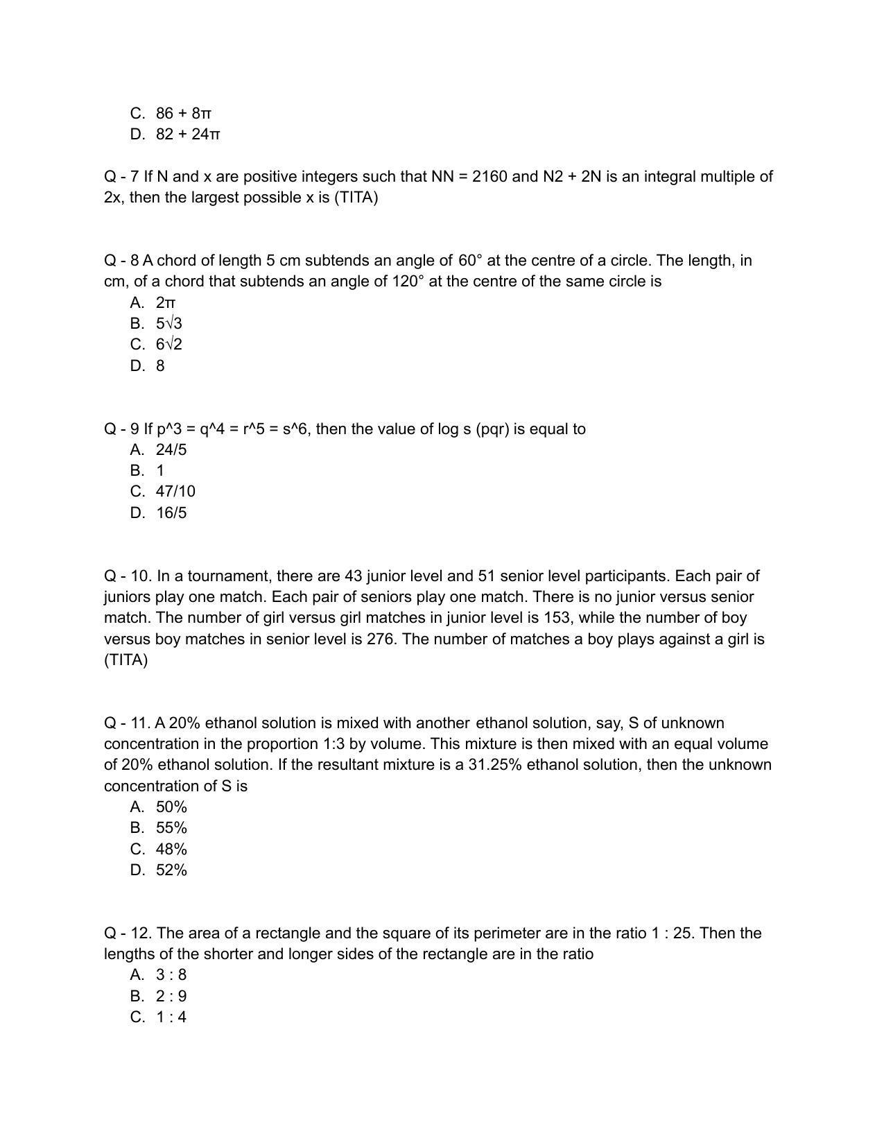 CAT 2018 CAT QA Slot 2 Question Paper - Page 2