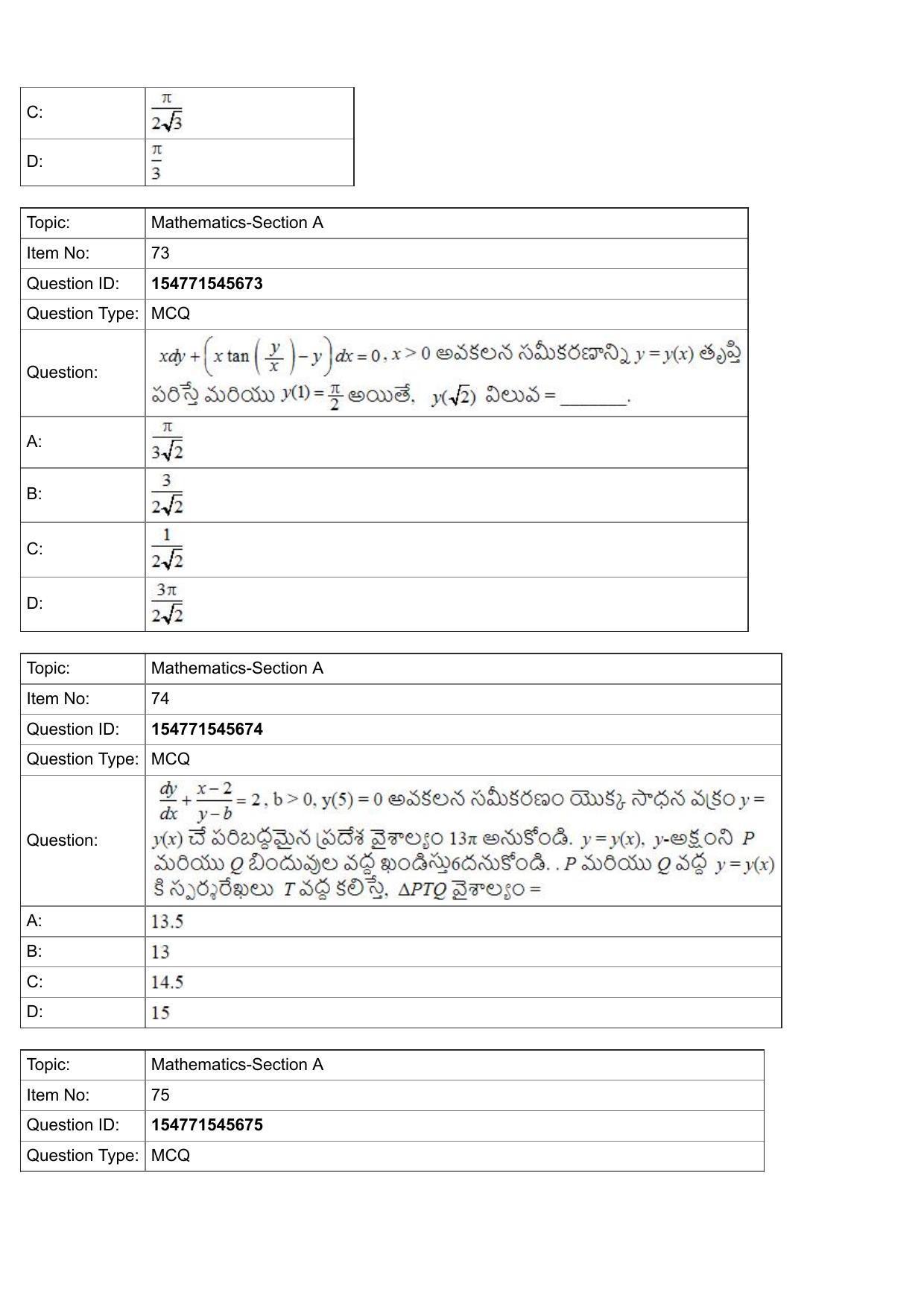 JEE Mains 2022: BTech Telugu (Shift 2) 30-07-2022 Question Paper - Page 27