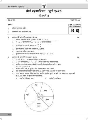 Maharashtra Board SSC July 2017- ALGEBRA (MM) Question Paper