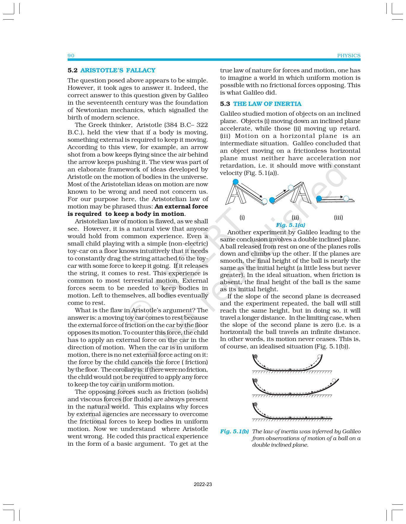 NCERT Book for Class 11 Physics Chapter 5 Laws of Motion - Page 2