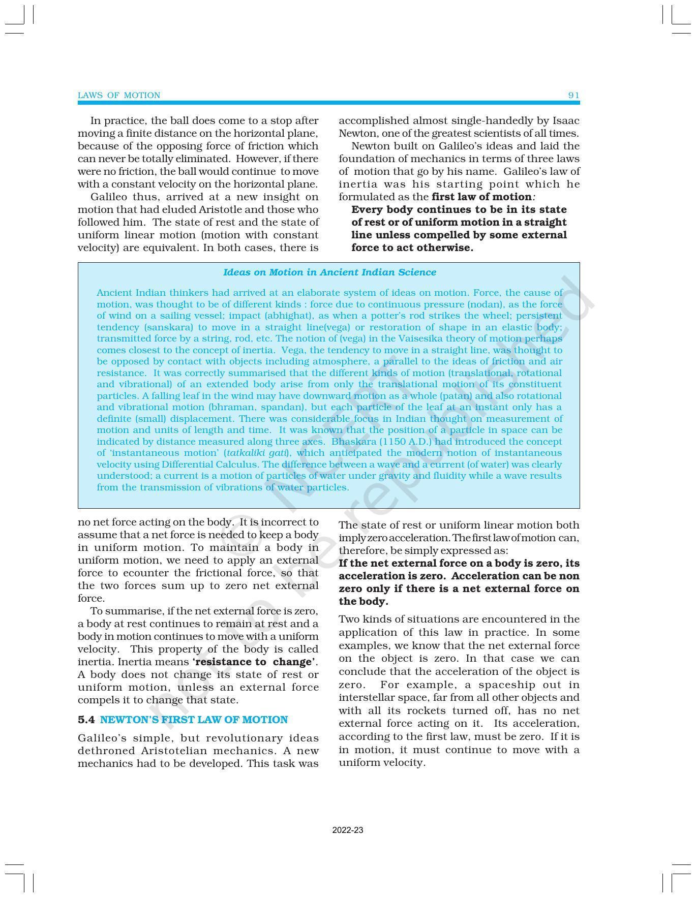 NCERT Book for Class 11 Physics Chapter 5 Laws of Motion - Page 3