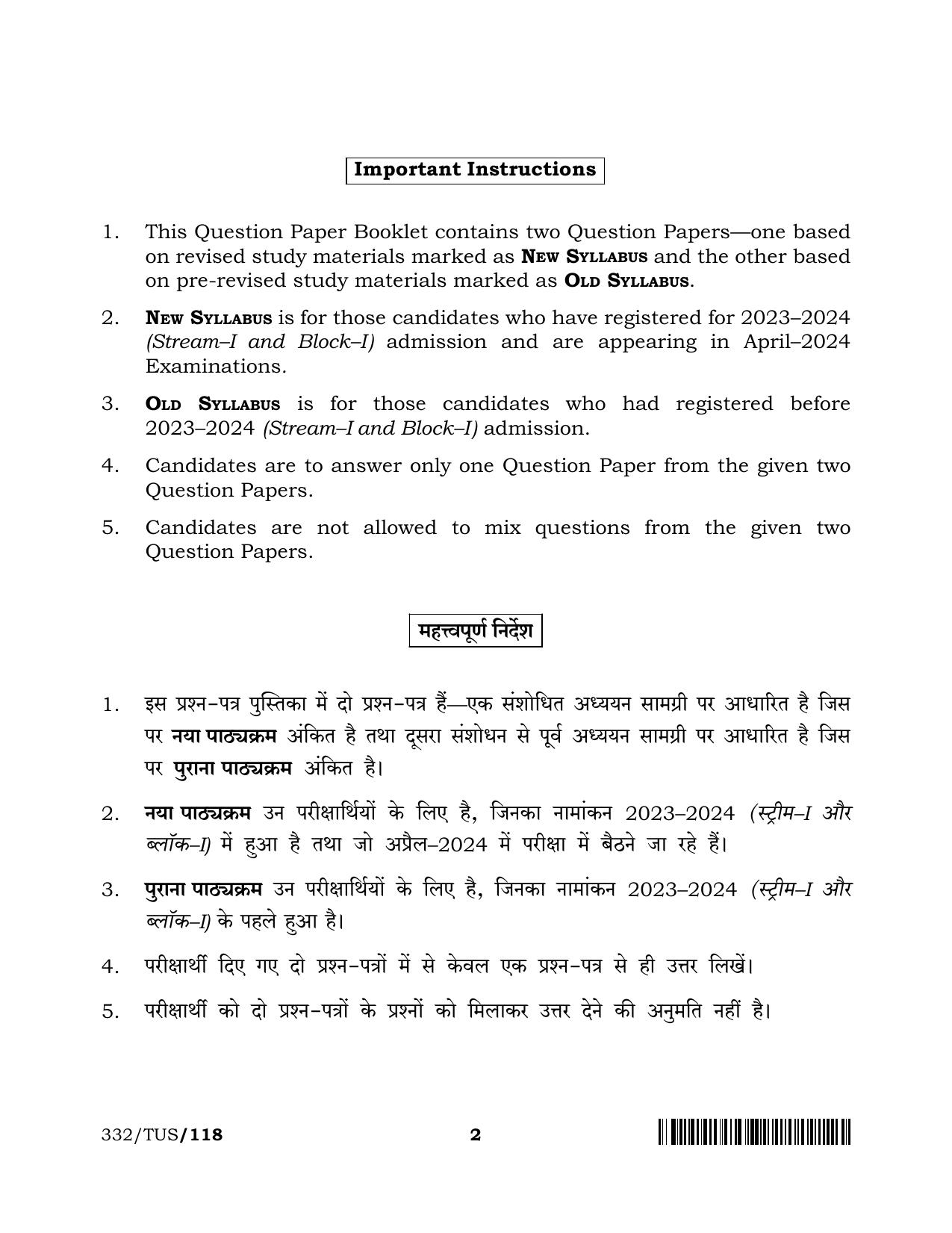 NIOS 2024 Class 12 Painting (Theory) Question Paper - Page 2