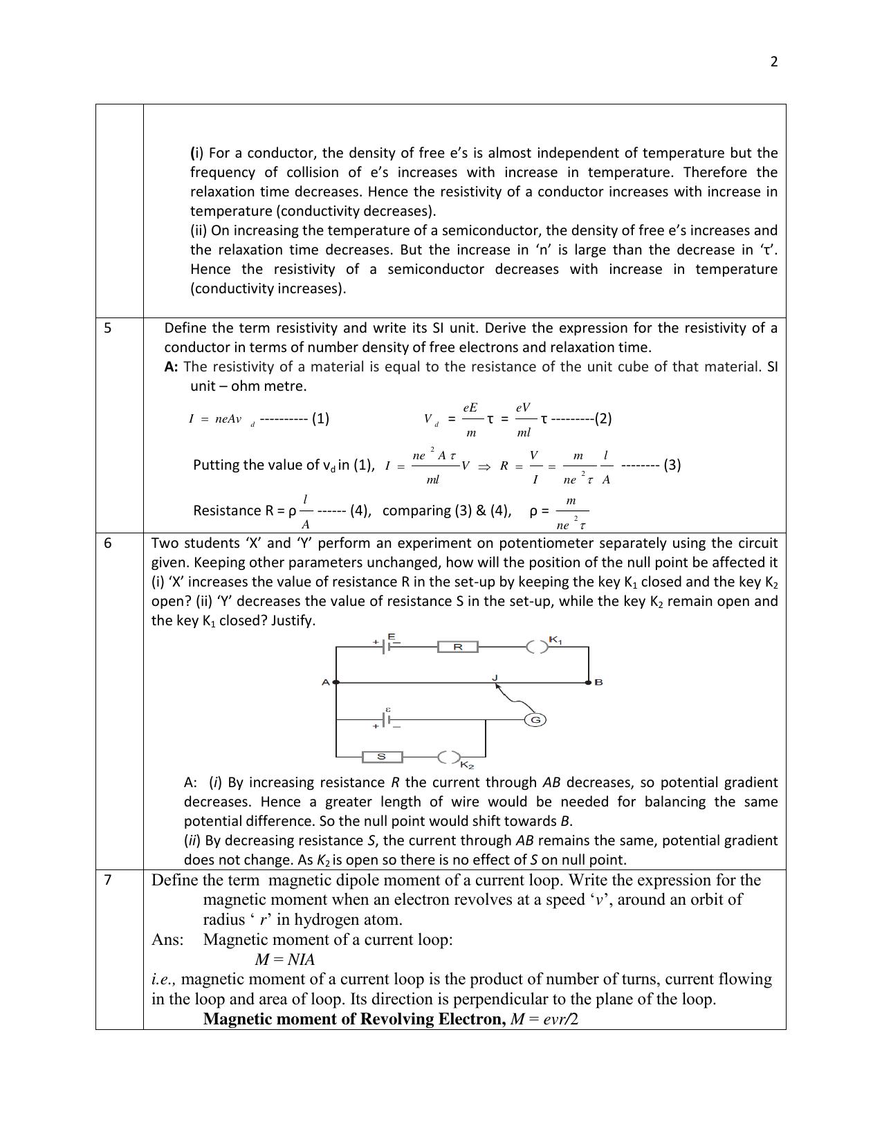 CBSE Class 12 Physics 1 mark Question Bank - 2 MARKS QUESTIONS - Page 2