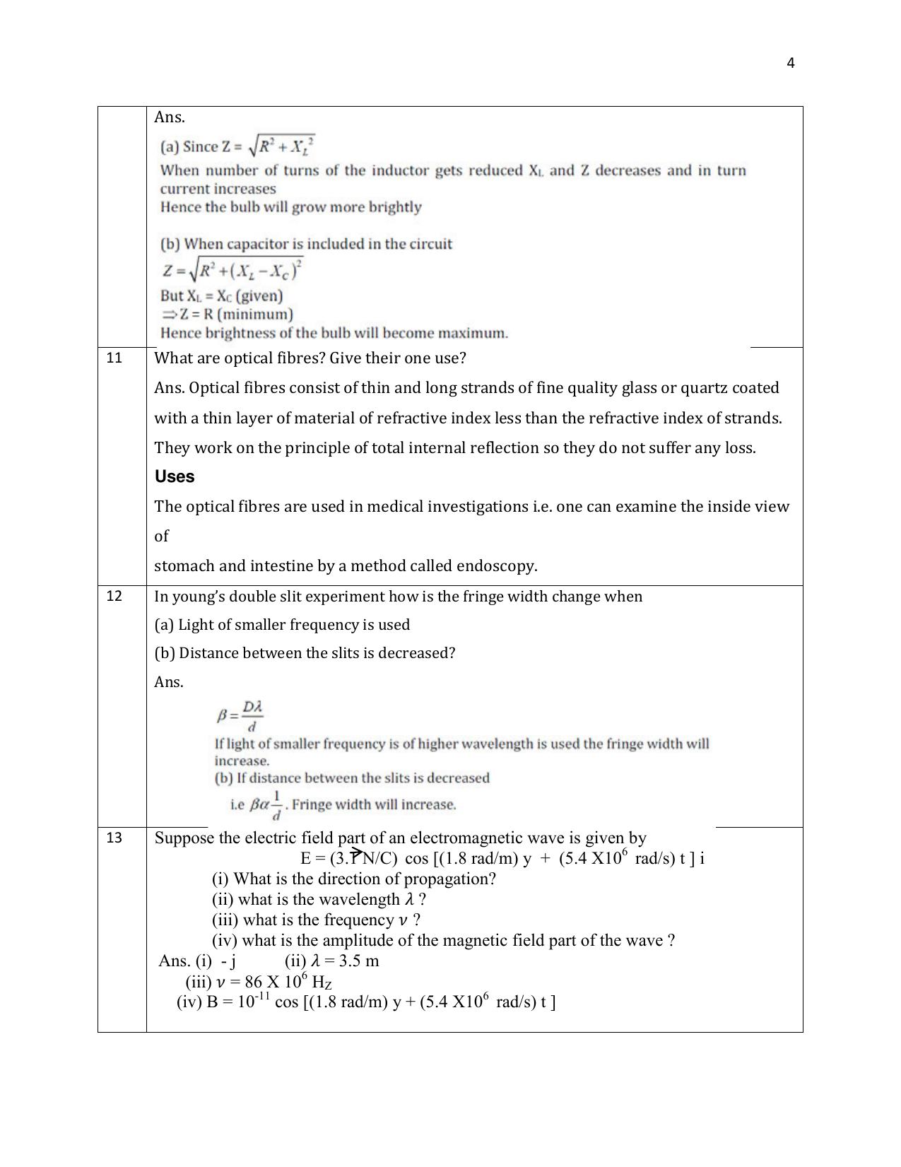 CBSE Class 12 Physics 1 mark Question Bank - 2 MARKS QUESTIONS - Page 4