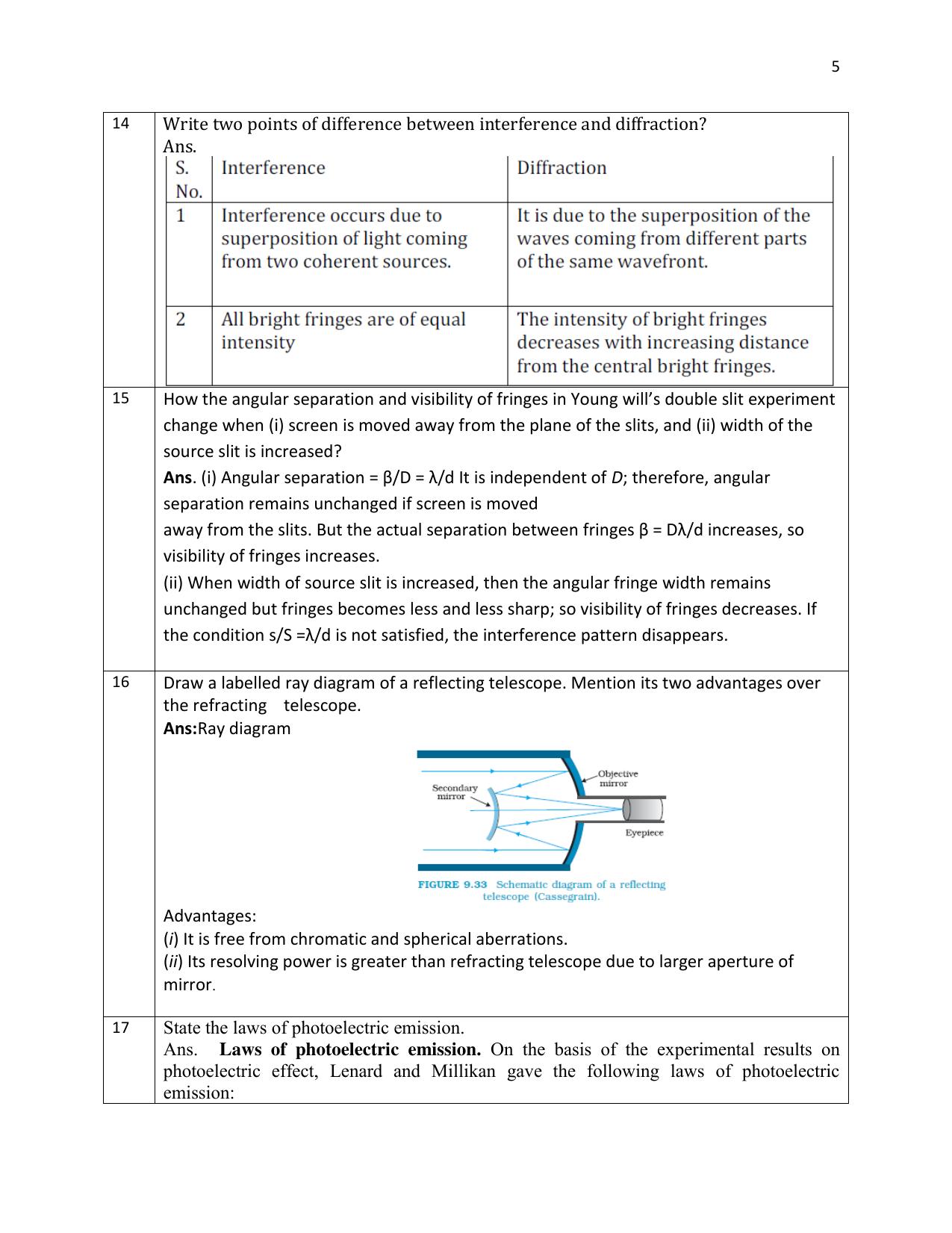 CBSE Class 12 Physics 1 mark Question Bank - 2 MARKS QUESTIONS - Page 5