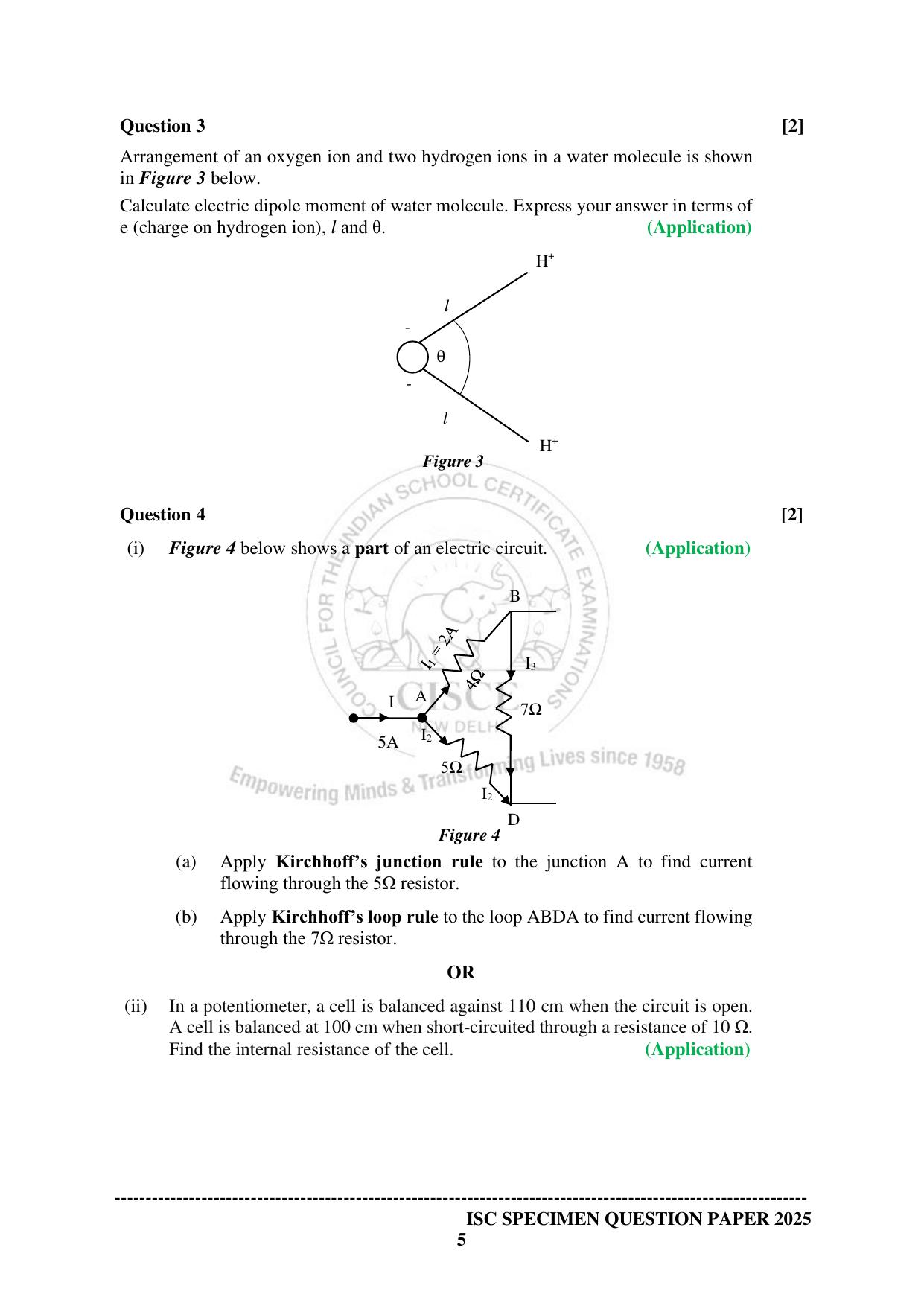 ISC Class 12 2025 PHYSICS  (SQP & AK) Specimen Paper - Page 5