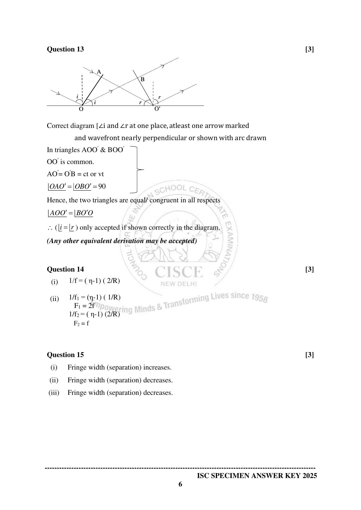 ISC Class 12 2025 PHYSICS  (SQP & AK) Specimen Paper - Page 18