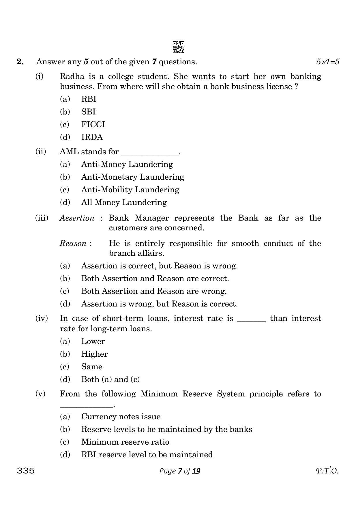 CBSE Class 12 335_Banking 2023 Question Paper - Page 7